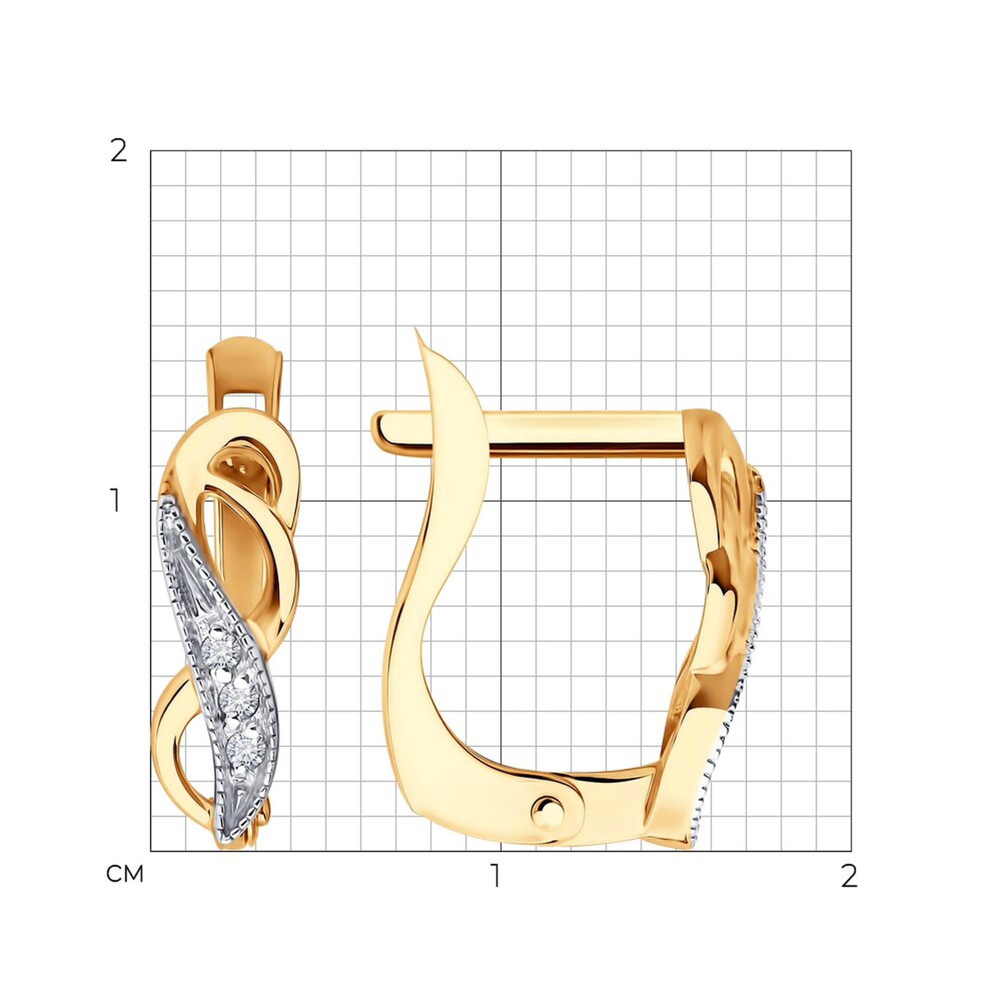 Золотые серьги SOKOLOV 0200512 с фианитом