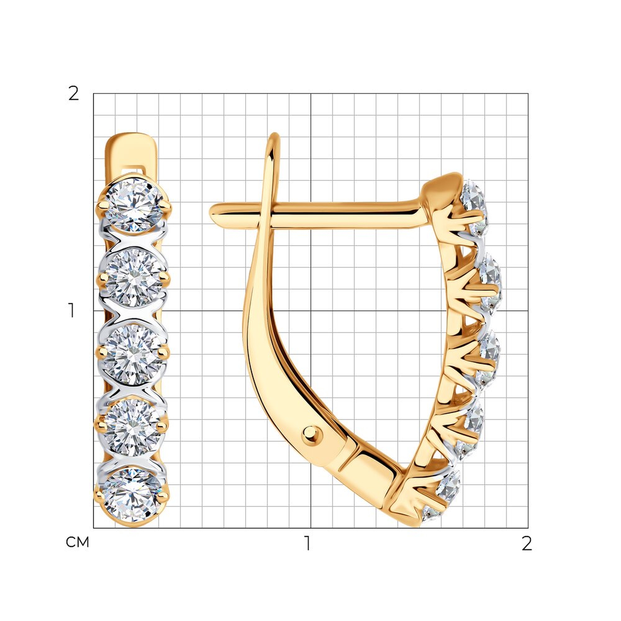 Золотые серьги SOKOLOV 0200516 с фианитом