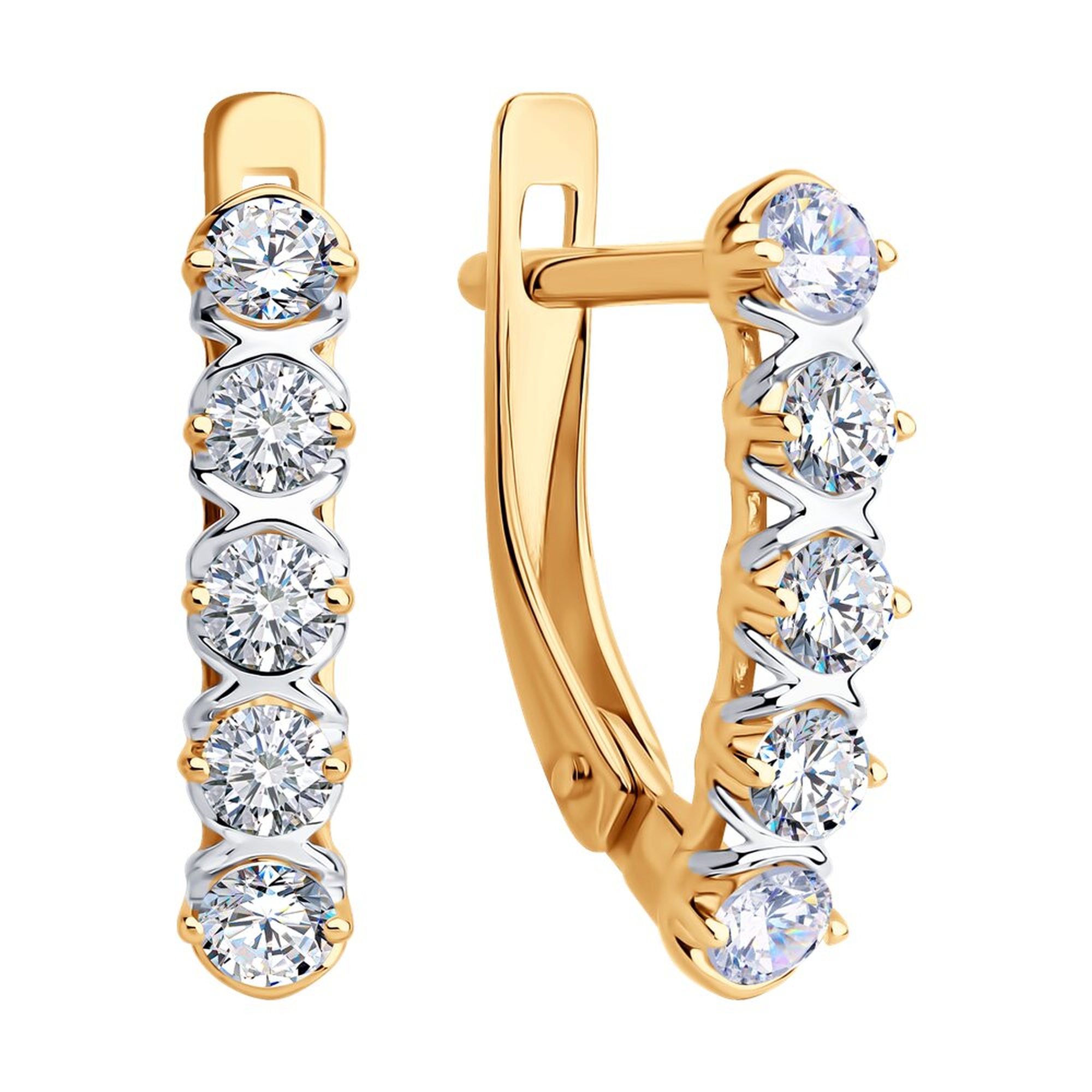 Золотые серьги SOKOLOV 0200516 с фианитом