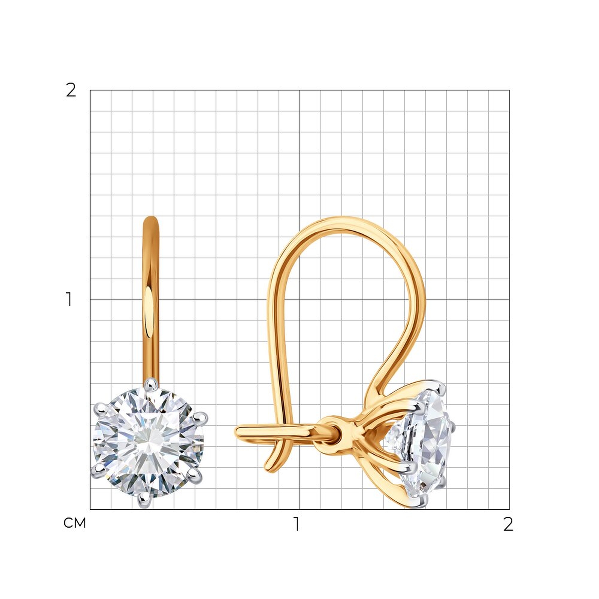 Золотые серьги SOKOLOV 0200533 с фианитом