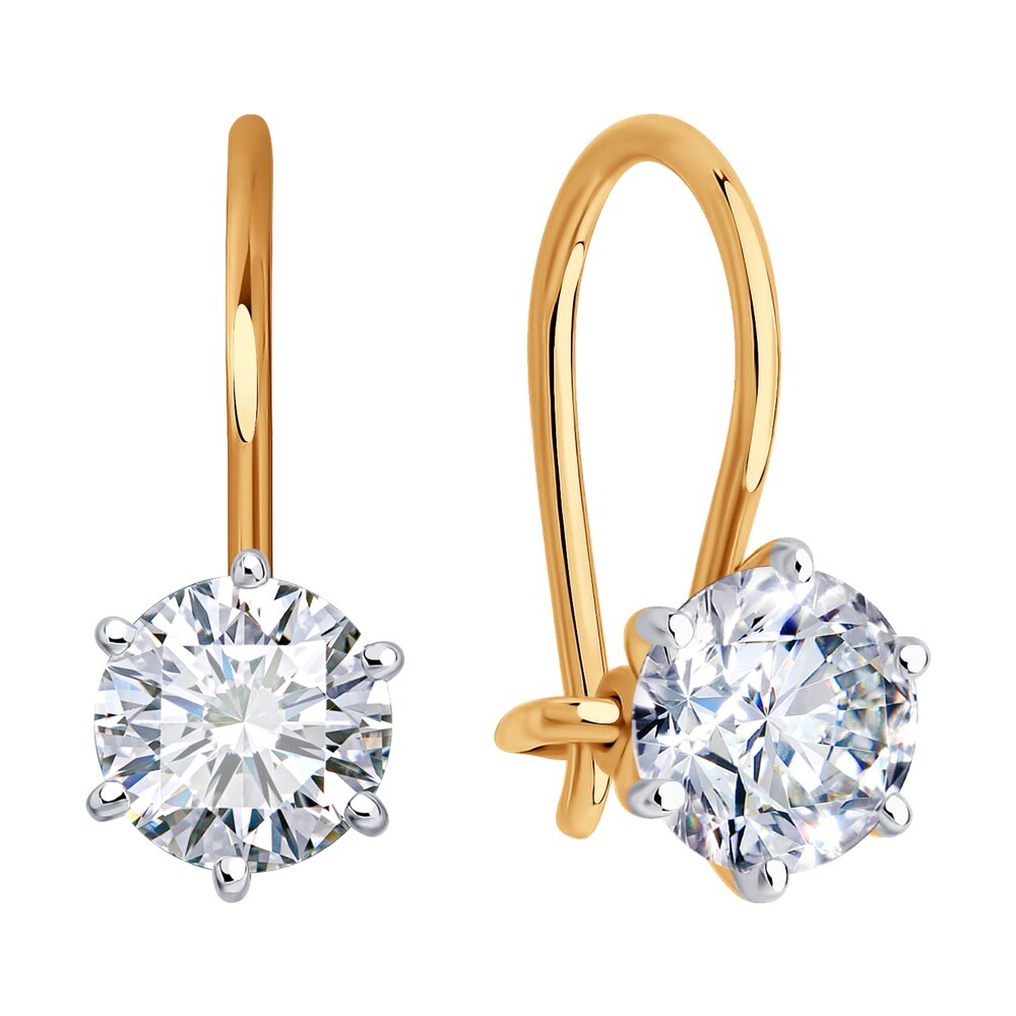 Золотые серьги SOKOLOV 0200533 с фианитом