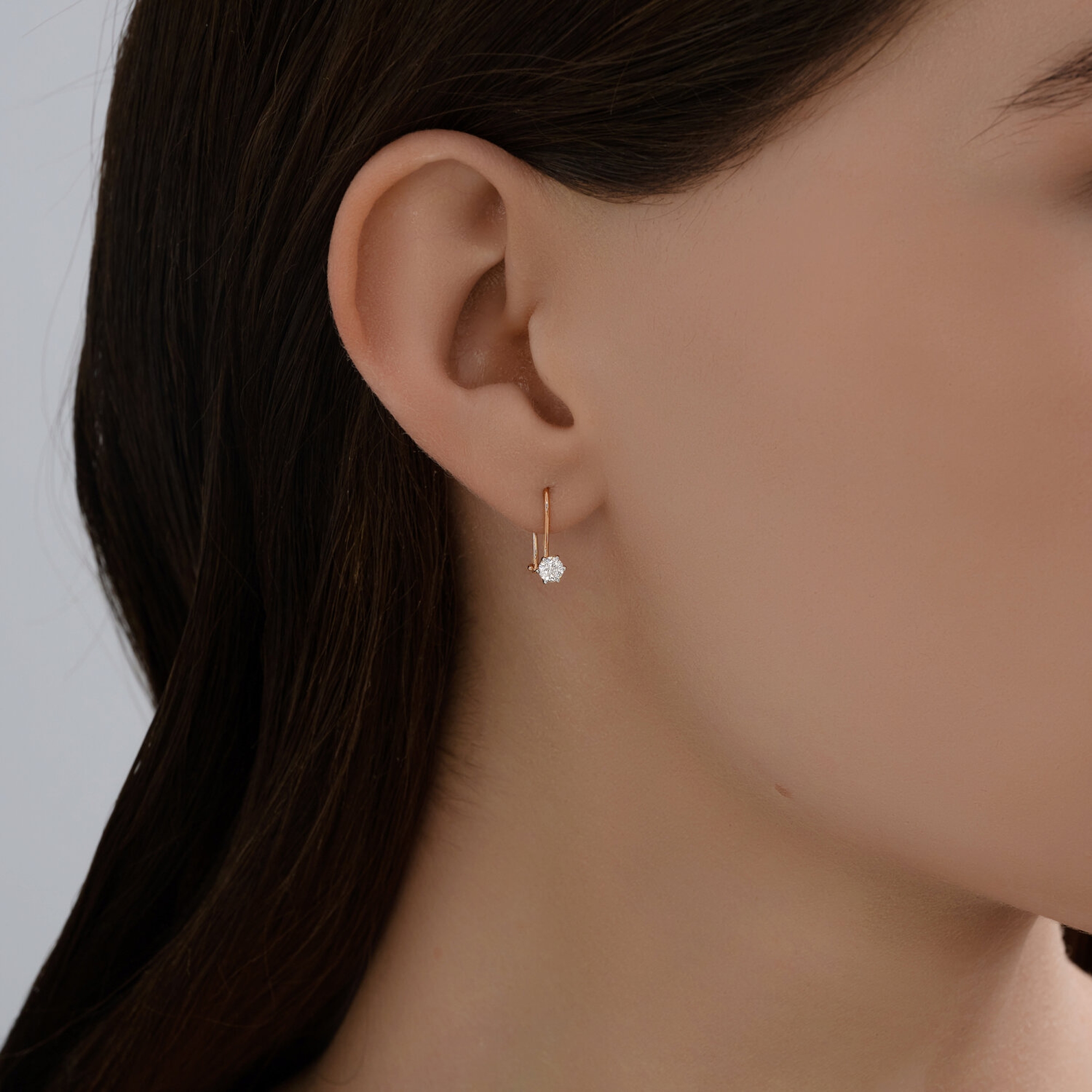 Золотые серьги SOKOLOV 0200534 с фианитом