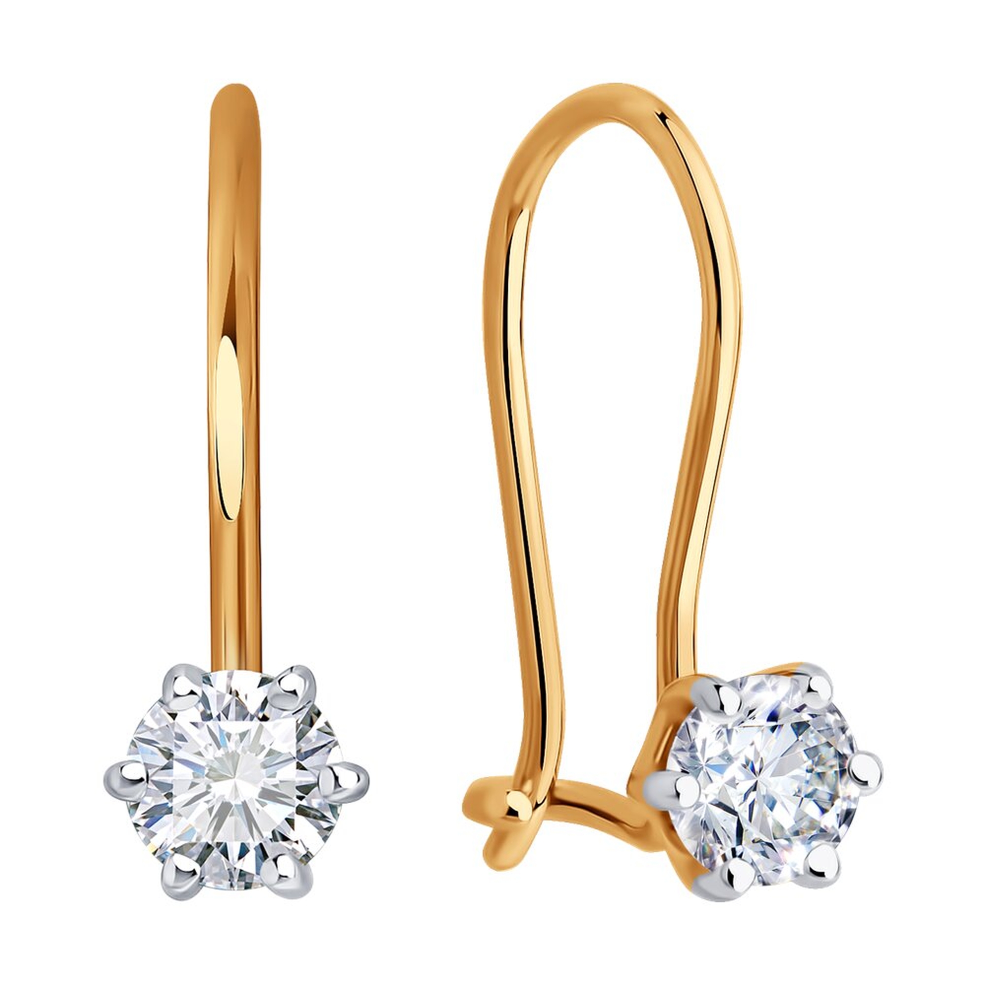 Золотые серьги SOKOLOV 0200534 с фианитом