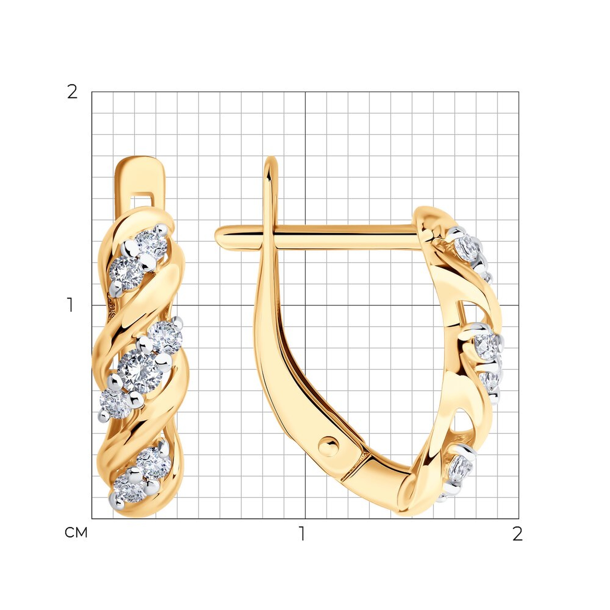 Золотые серьги SOKOLOV 0200565 с фианитом