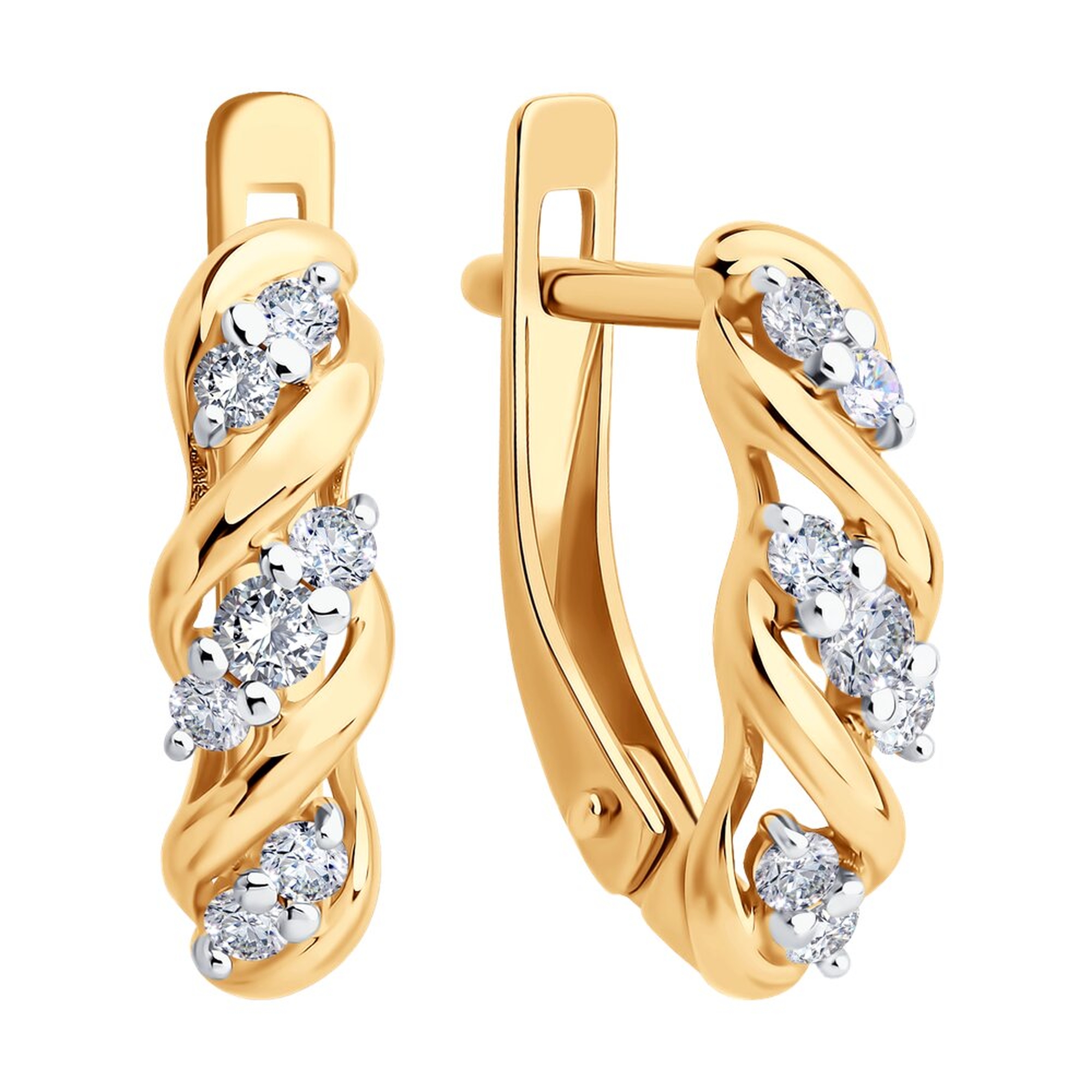 Золотые серьги SOKOLOV 0200565 с фианитом