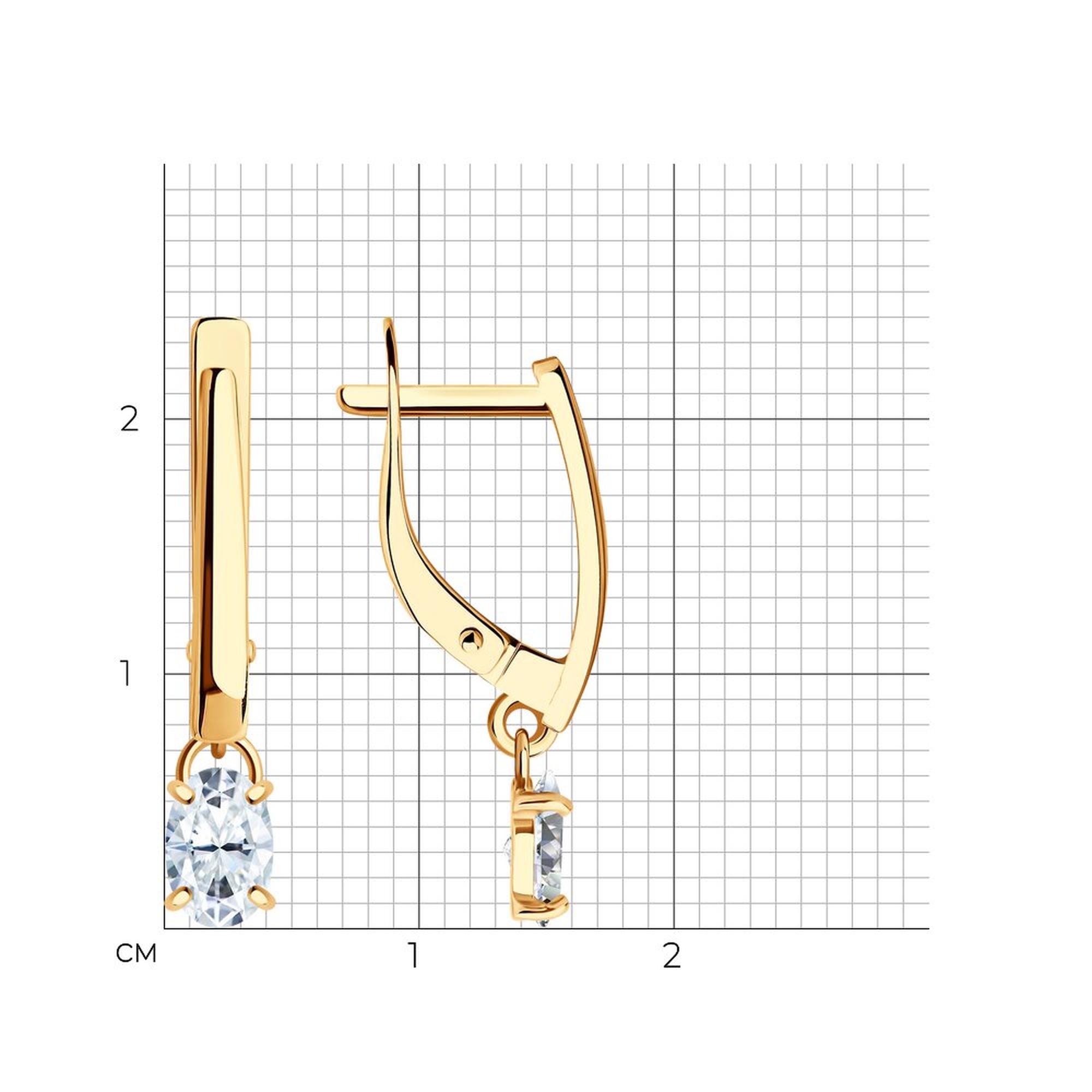 Золотые серьги SOKOLOV 0200571 с фианитом