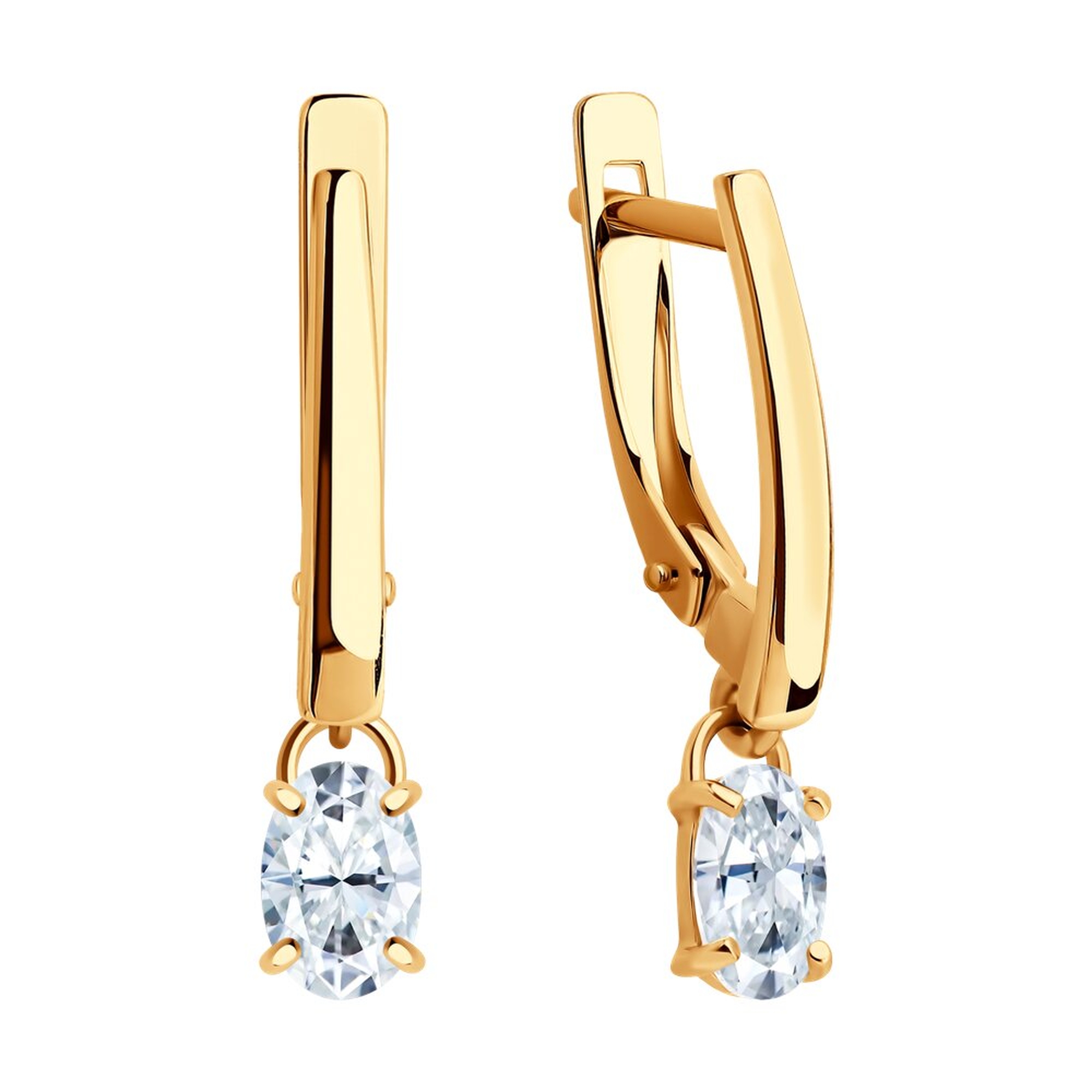 Золотые серьги SOKOLOV 0200571 с фианитом