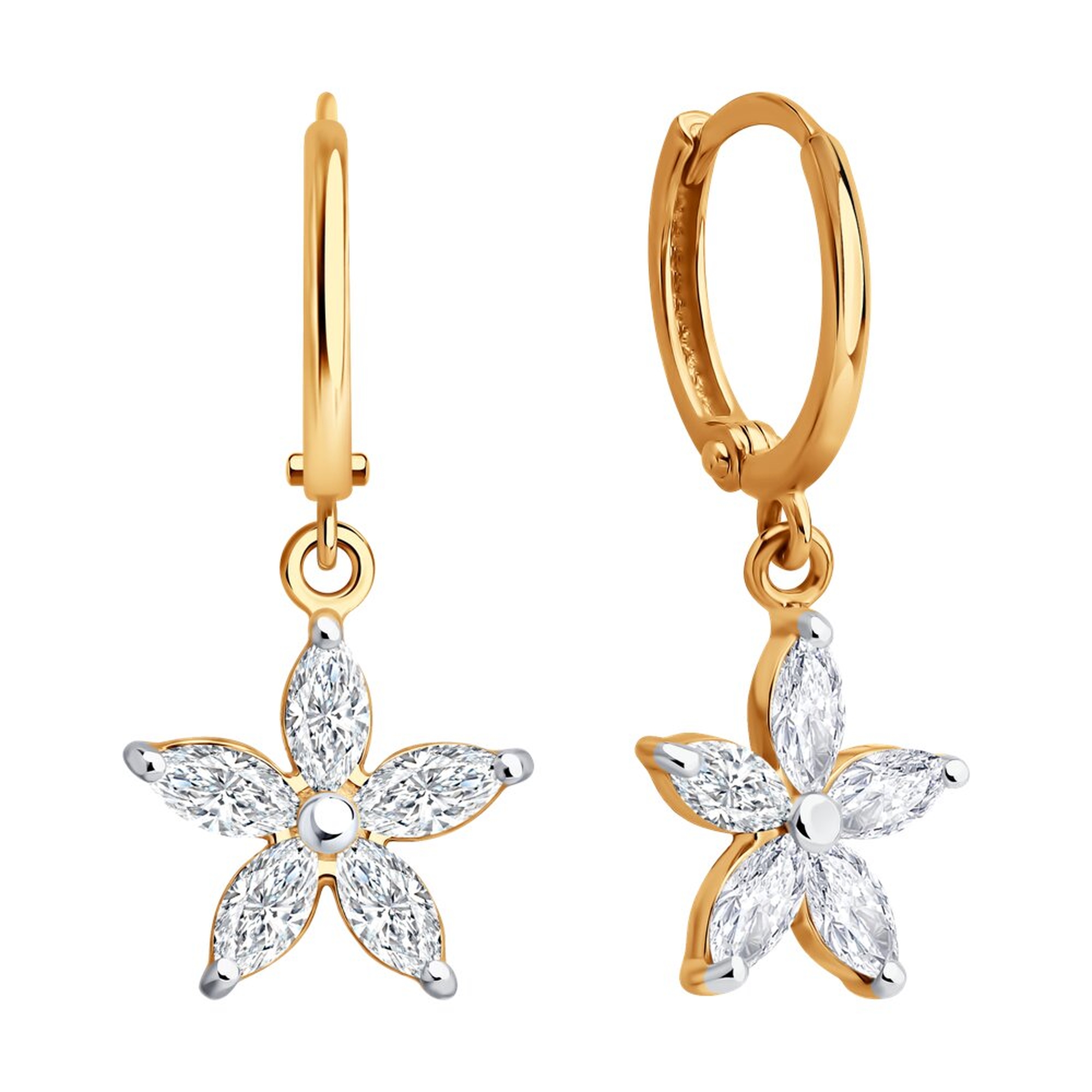 Золотые серьги SOKOLOV 0200631 с фианитом