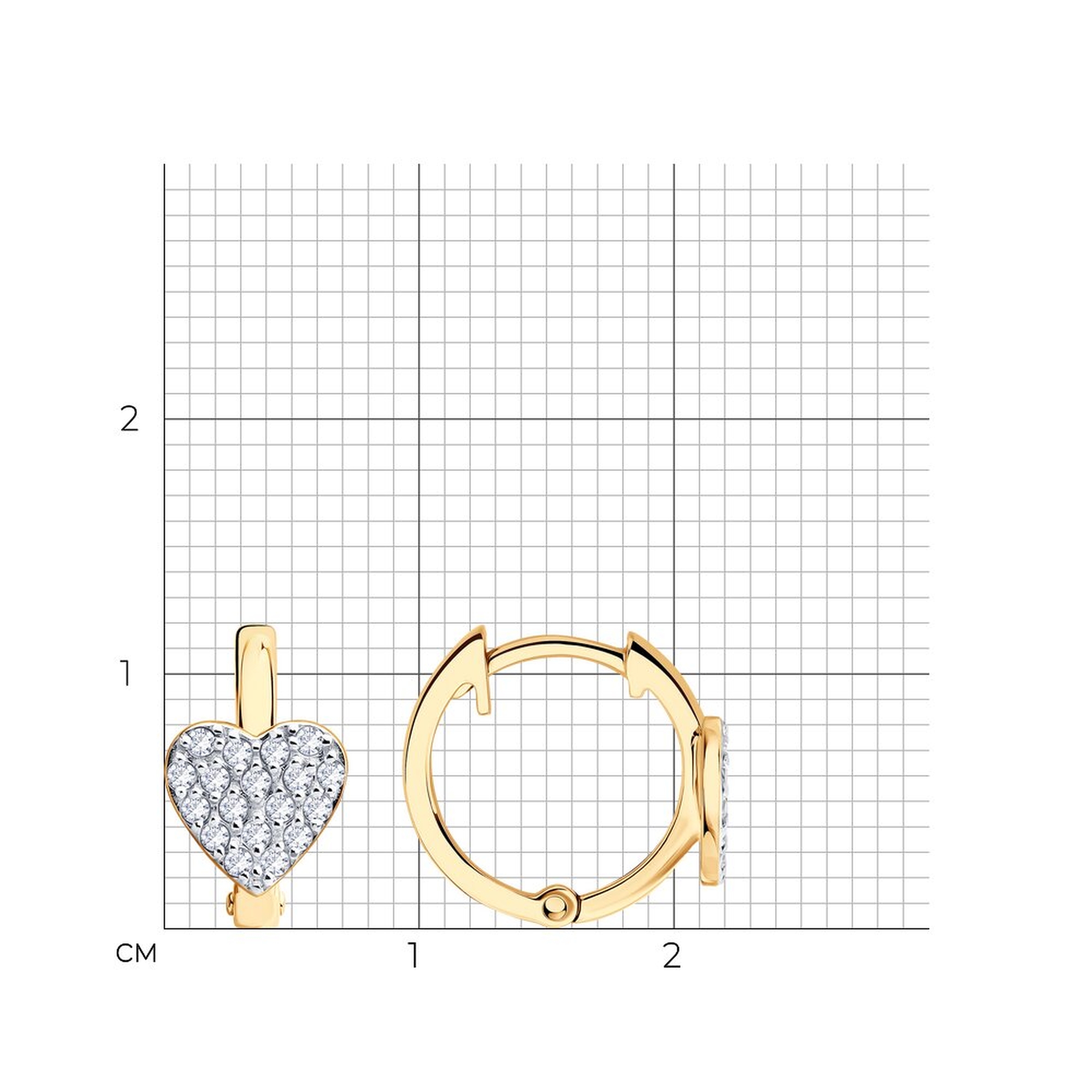 Золотые серьги SOKOLOV 0200654 с фианитом