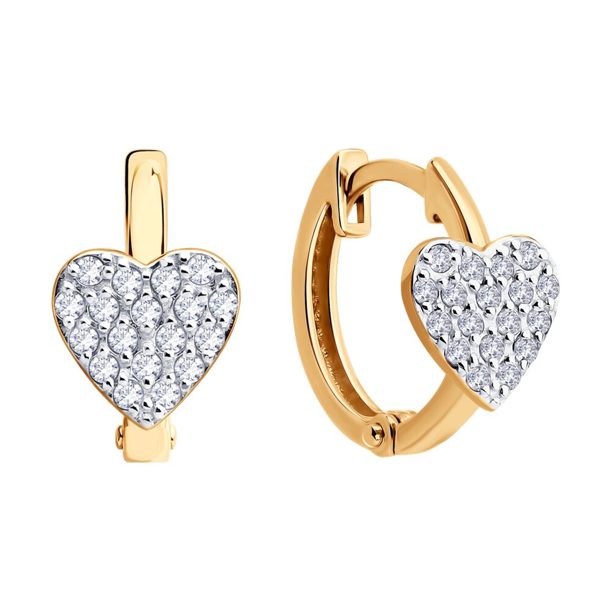 Золотые серьги SOKOLOV 0200654 с фианитом