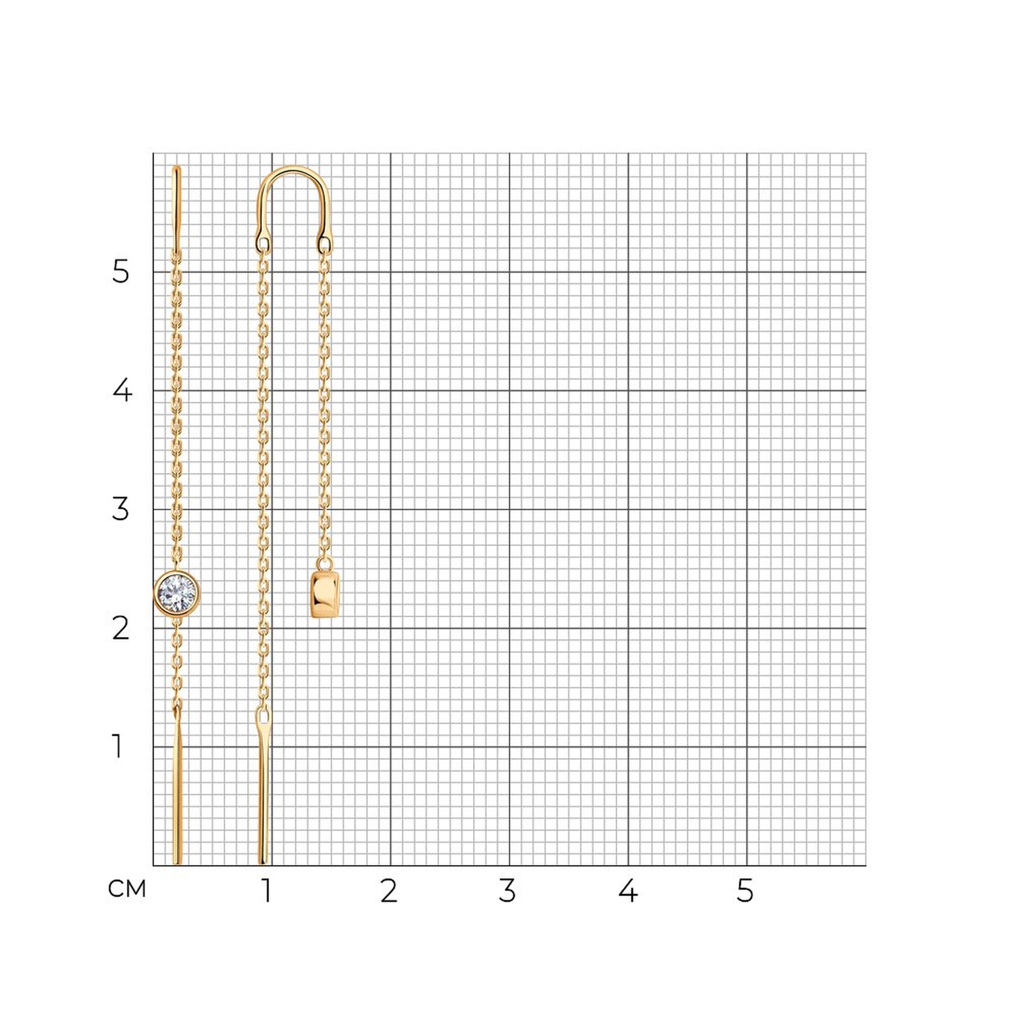 Золотые серьги SOKOLOV 0200695 с фианитом