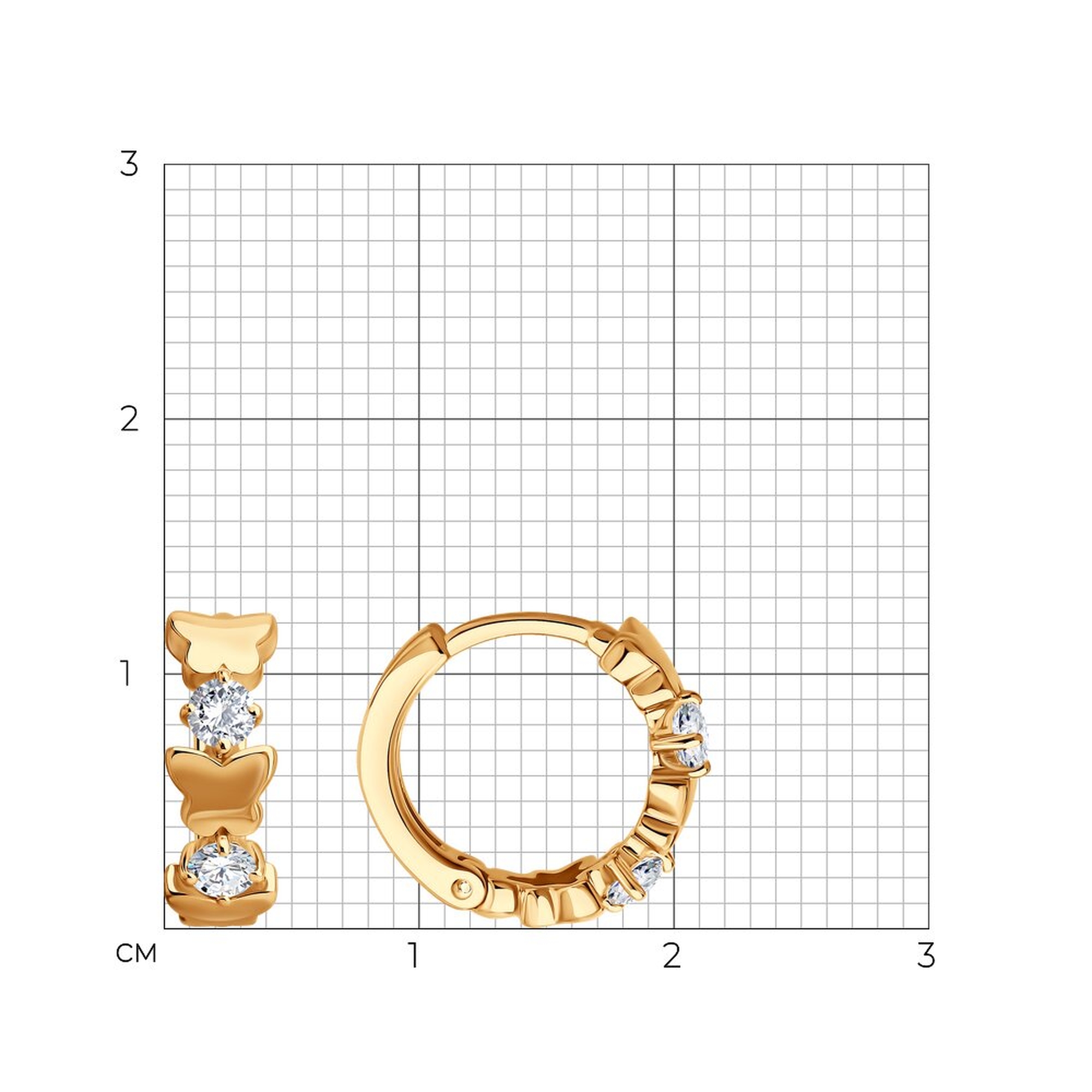 Золотые серьги SOKOLOV 0200732 с фианитом