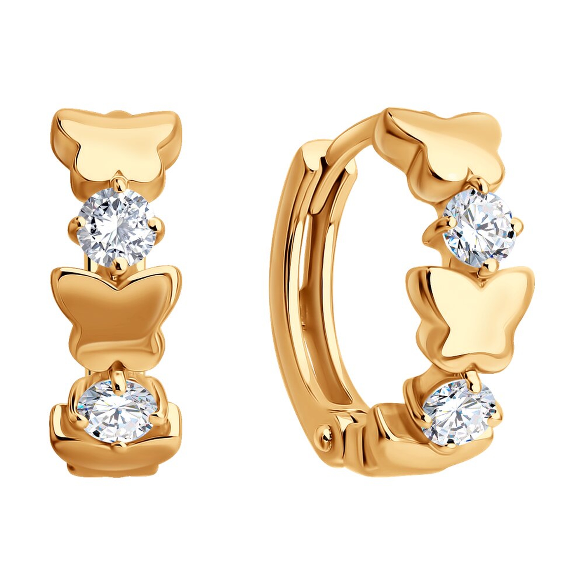 Золотые серьги SOKOLOV 0200732 с фианитом