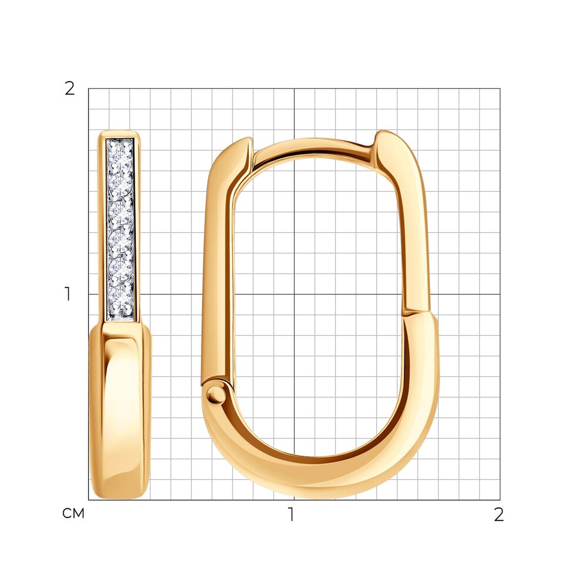 Золотые серьги SOKOLOV 0200743 с фианитом