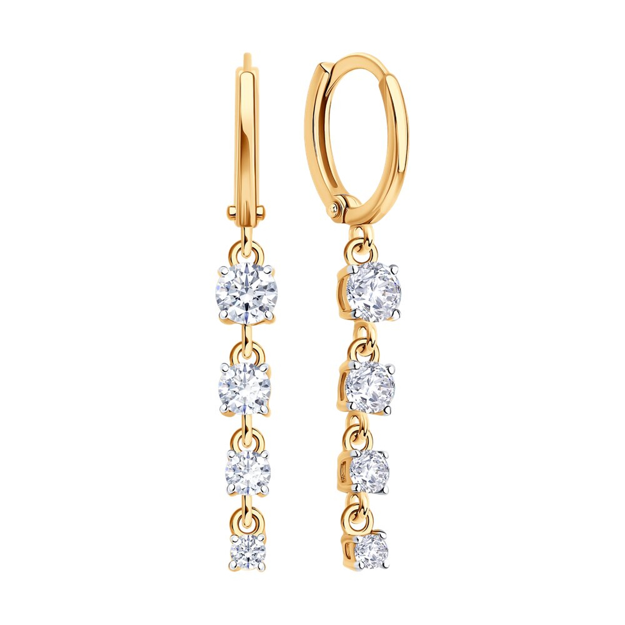 Золотые серьги SOKOLOV 0200757 с фианитом