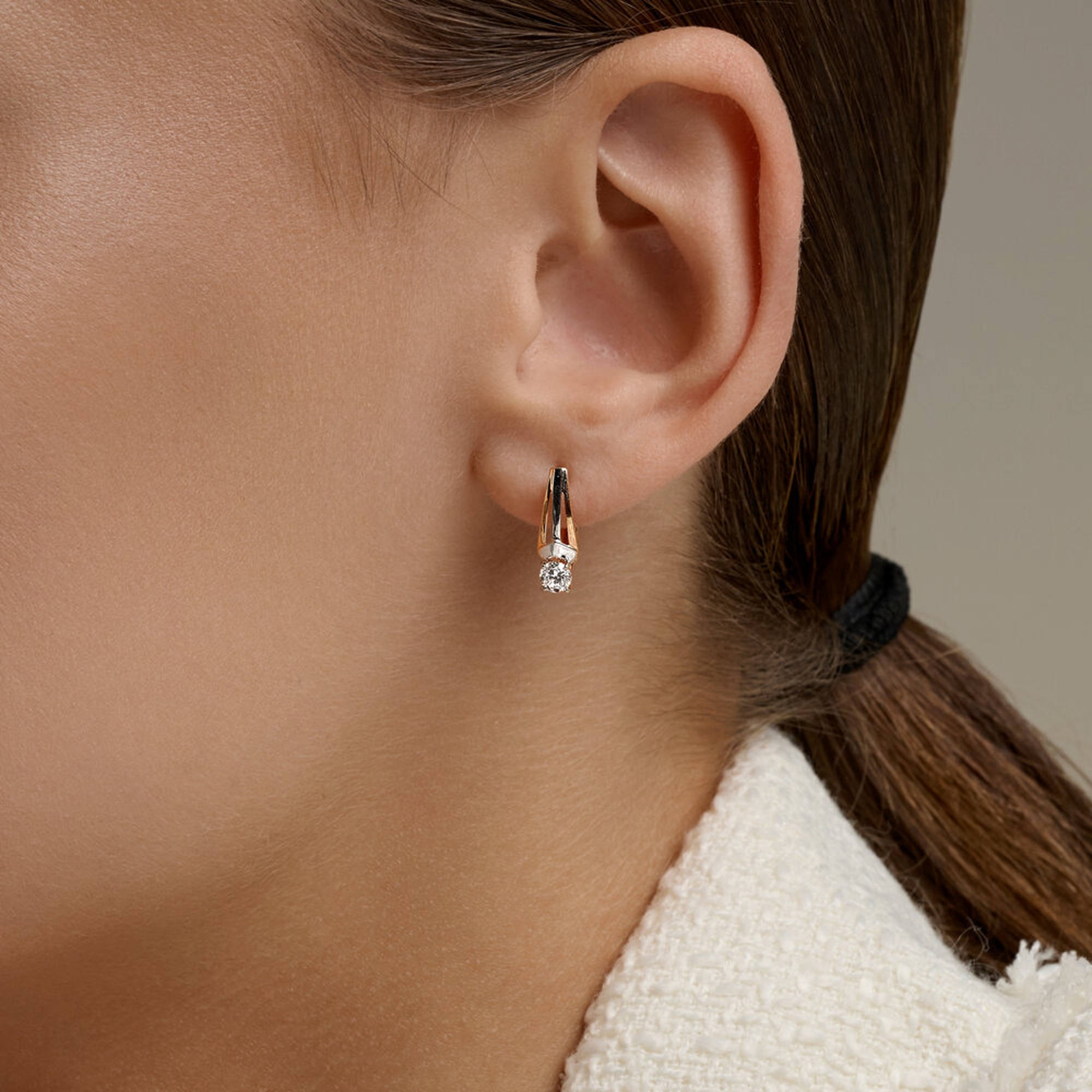 Золотые серьги SOKOLOV 0200797 с фианитом