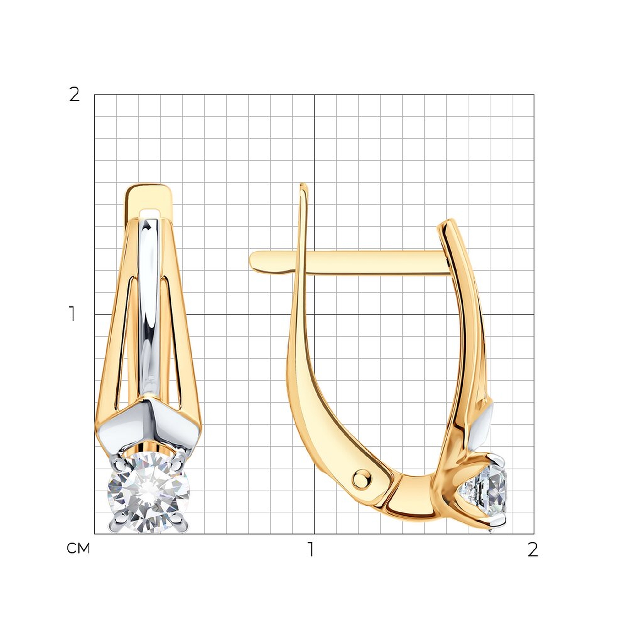 Золотые серьги SOKOLOV 0200797 с фианитом