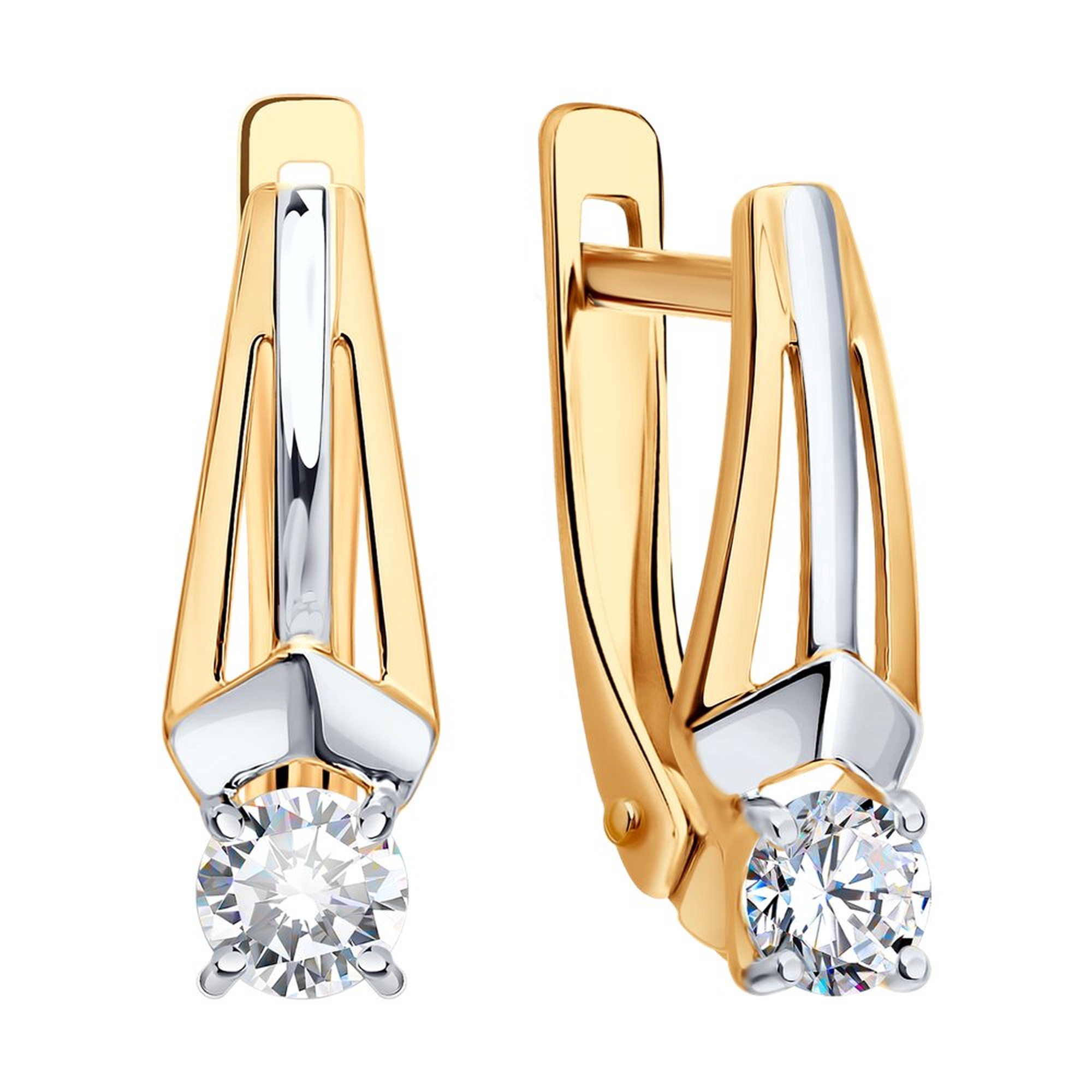 Золотые серьги SOKOLOV 0200797 с фианитом