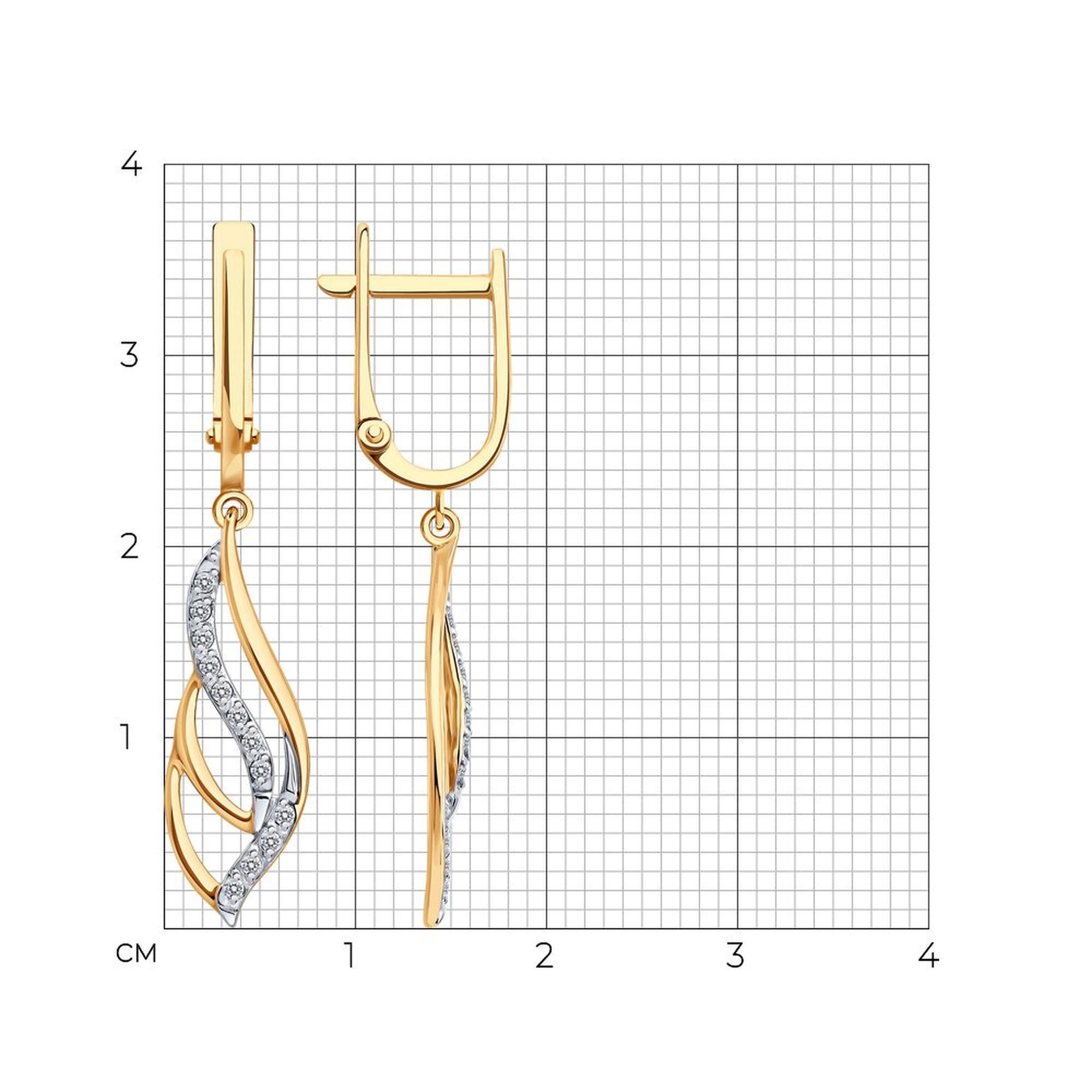 Золотые серьги SOKOLOV 0200871 с фианитом