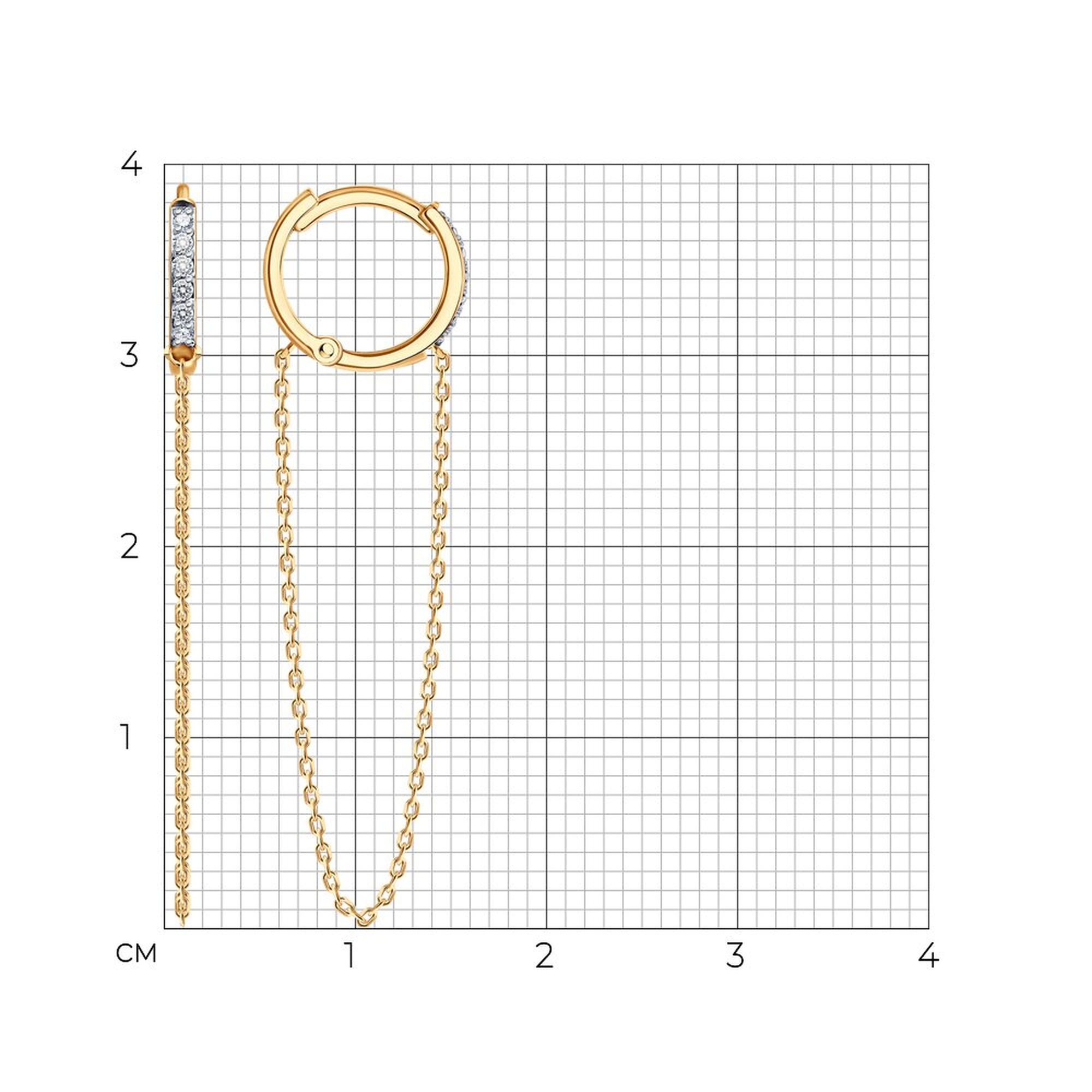 Золотые серьги SOKOLOV 0200876 с фианитом