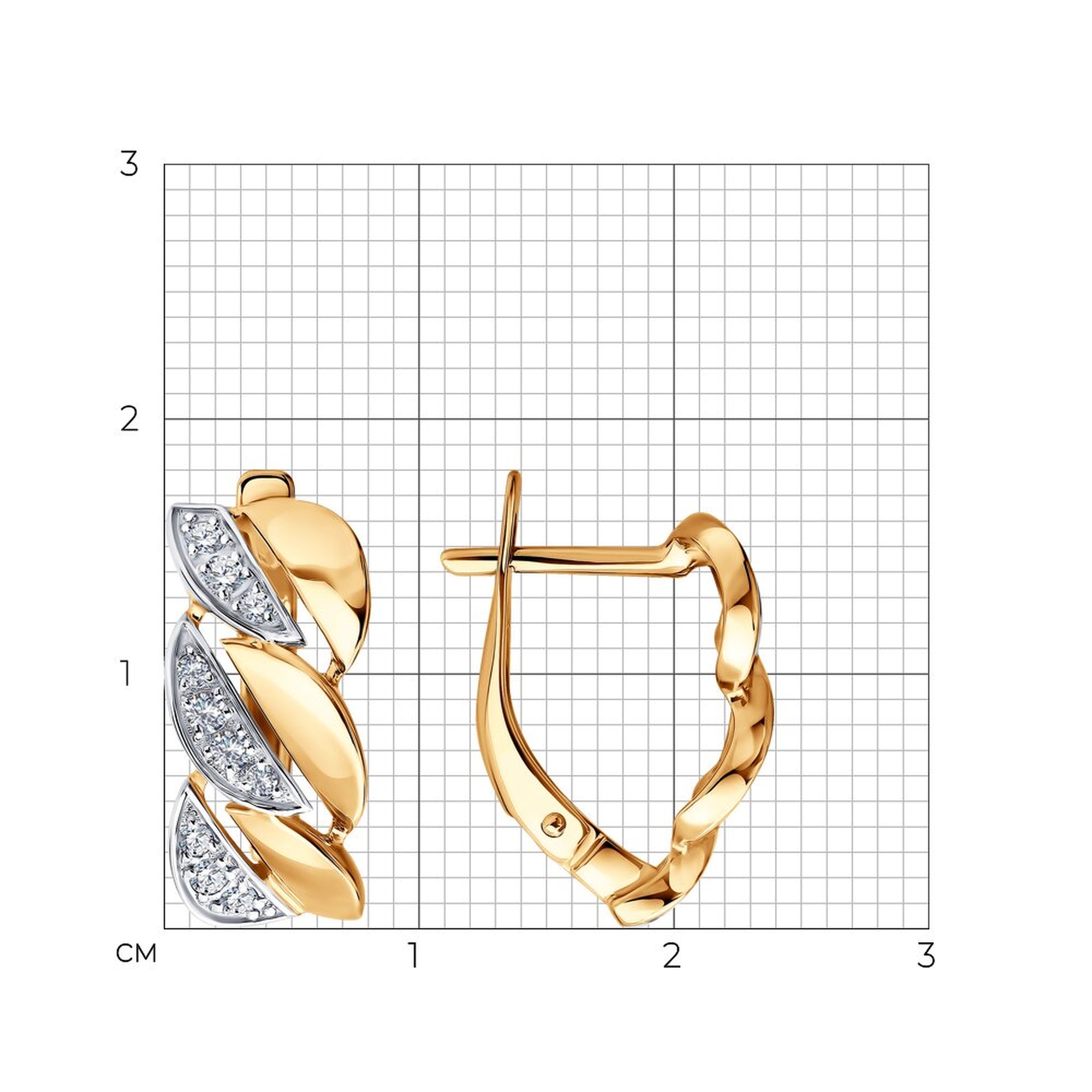 Золотые серьги SOKOLOV 0200892 с фианитом
