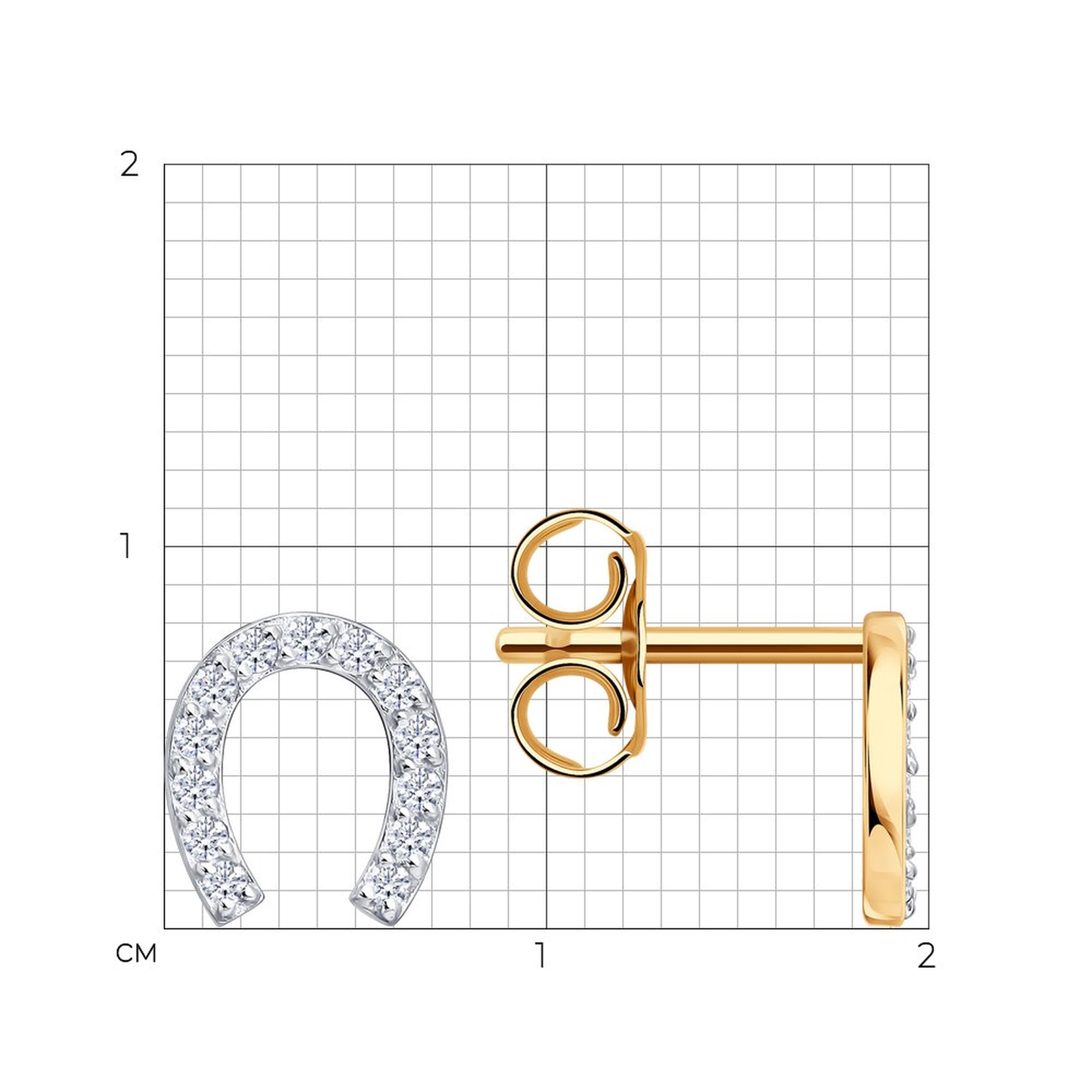 Золотые серьги SOKOLOV 0200900 с фианитом