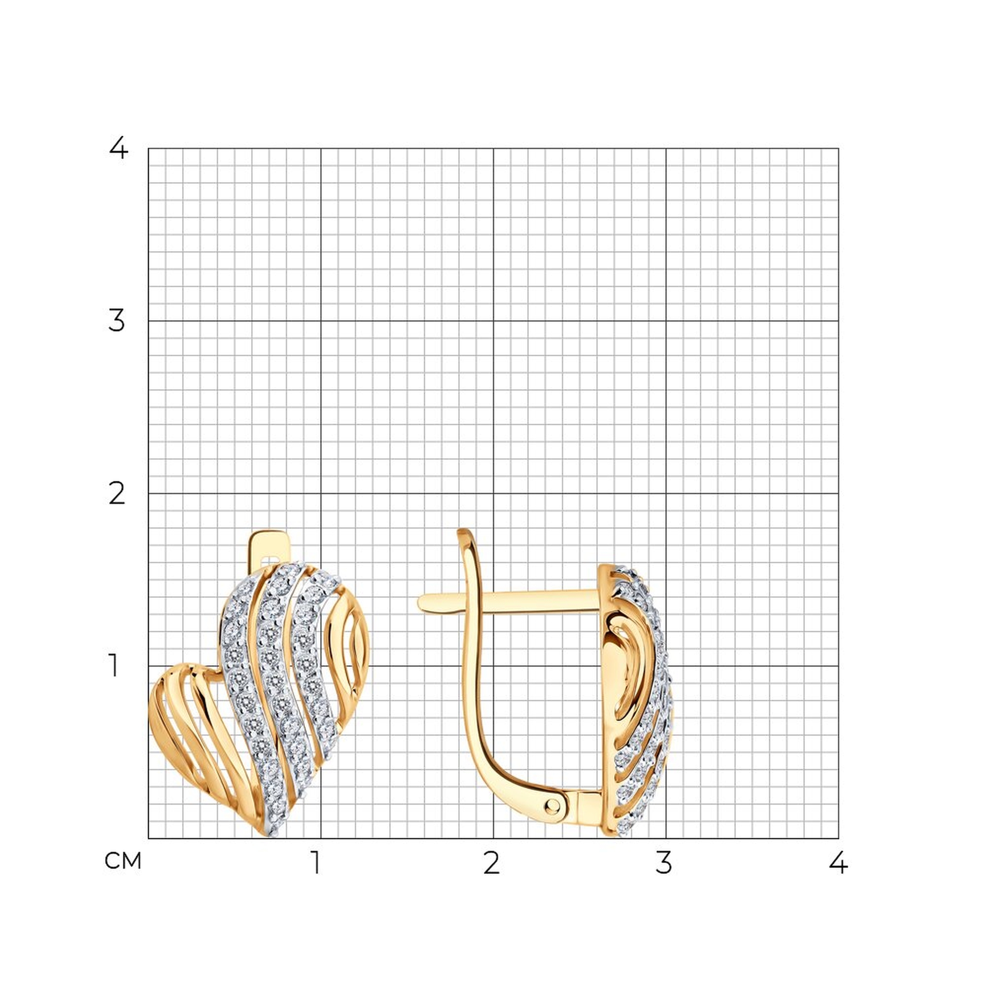 Золотые серьги SOKOLOV 0200901 с фианитом