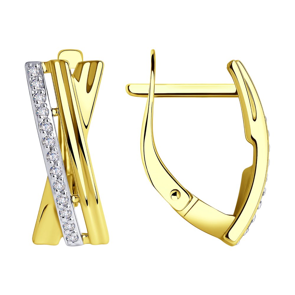 Золотые серьги SOKOLOV 028868-2 с фианитом