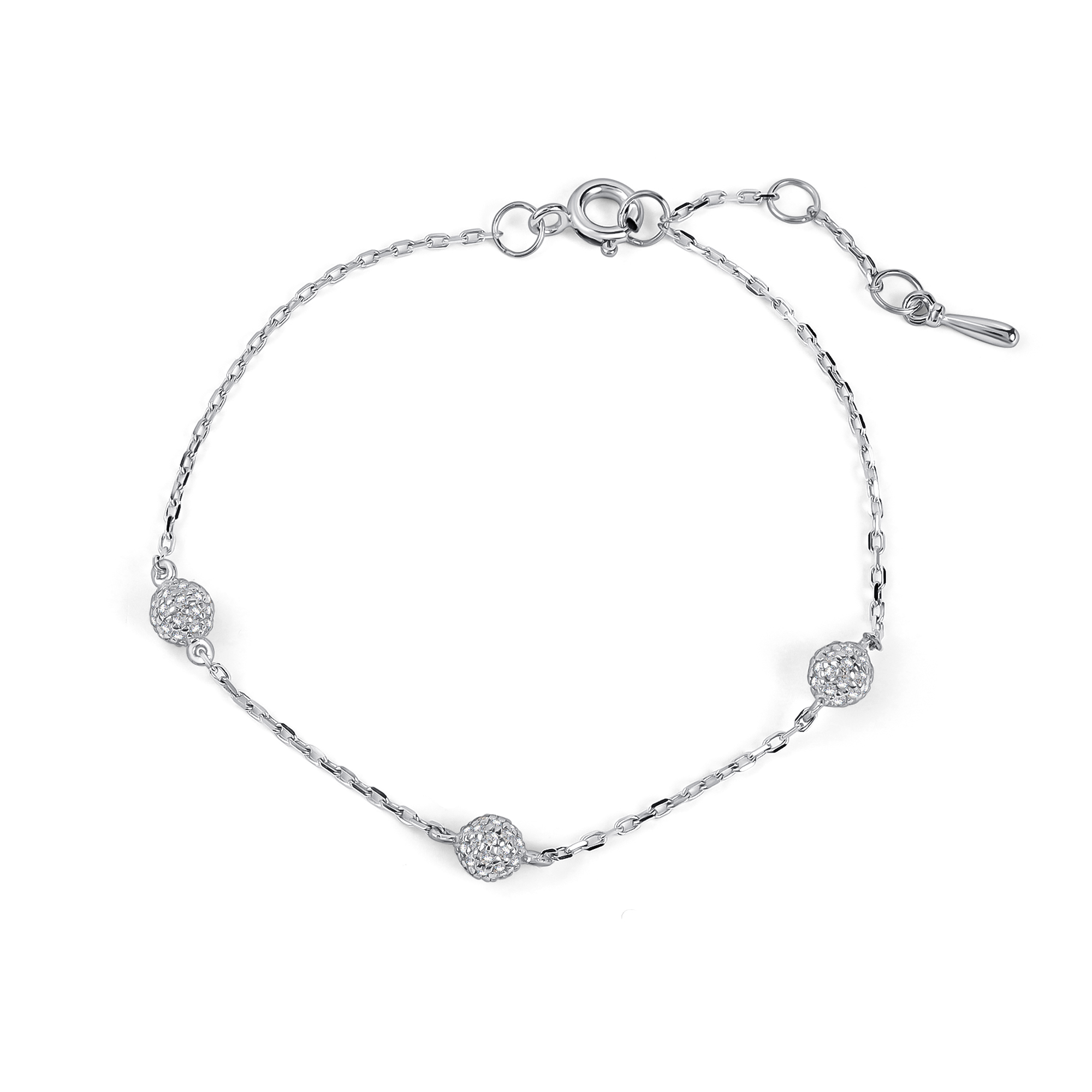 Серебряный браслет АЛЬКОР 05-5339/00КЦ-00 с фианитом