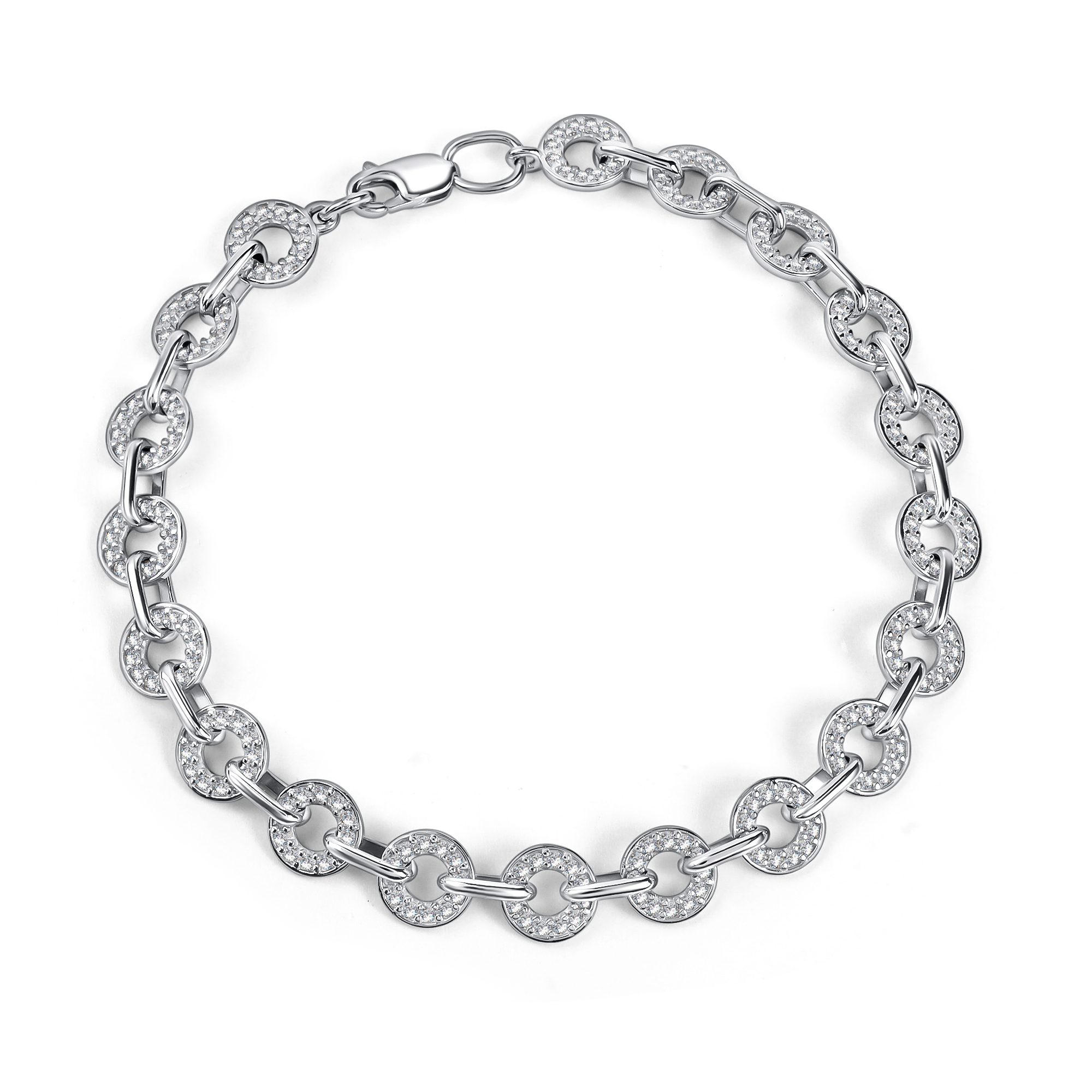 Серебряный браслет АЛЬКОР 05-5425/00КЦ-00 с фианитом