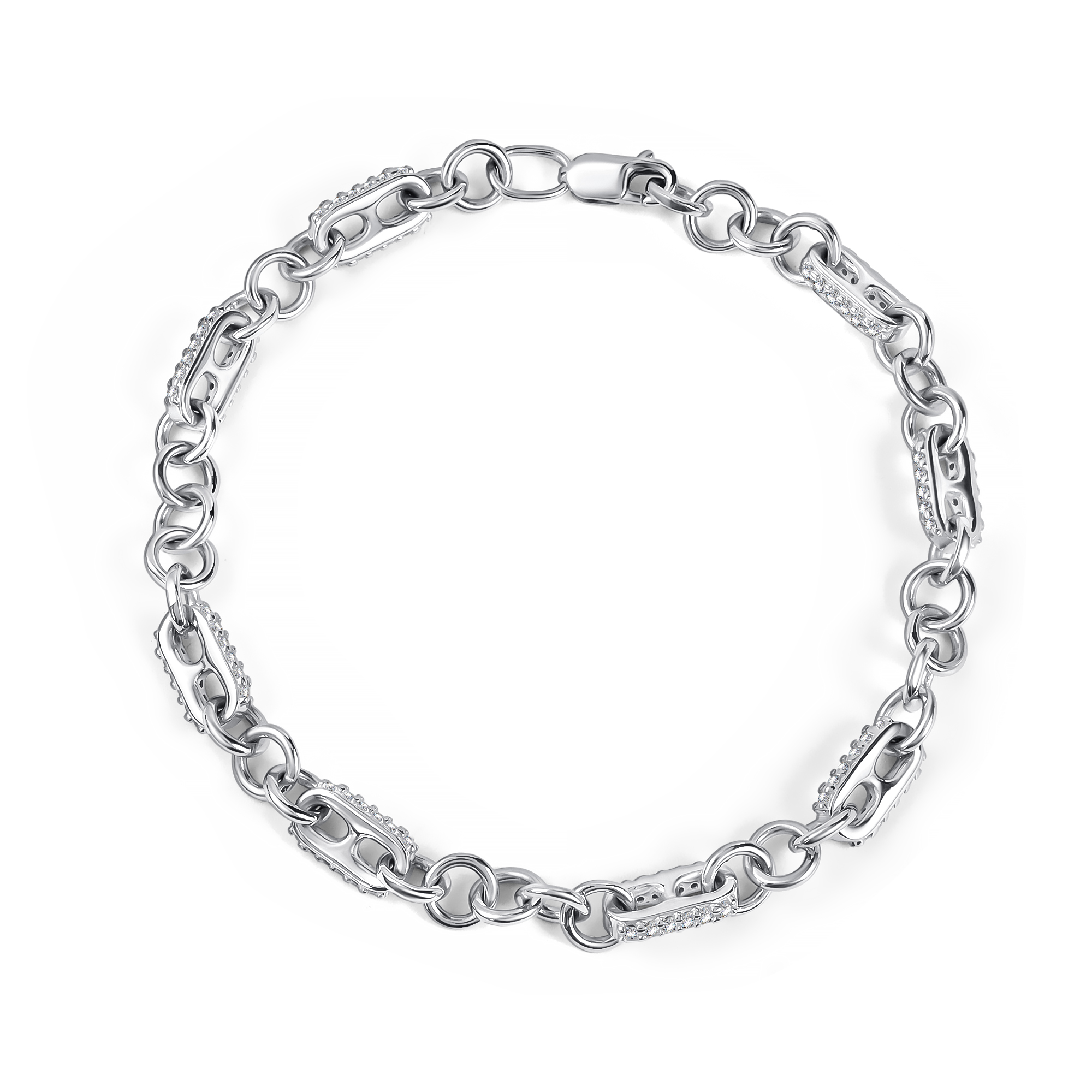 Серебряный браслет АЛЬКОР 05-5434/00КЦ-00 с фианитом