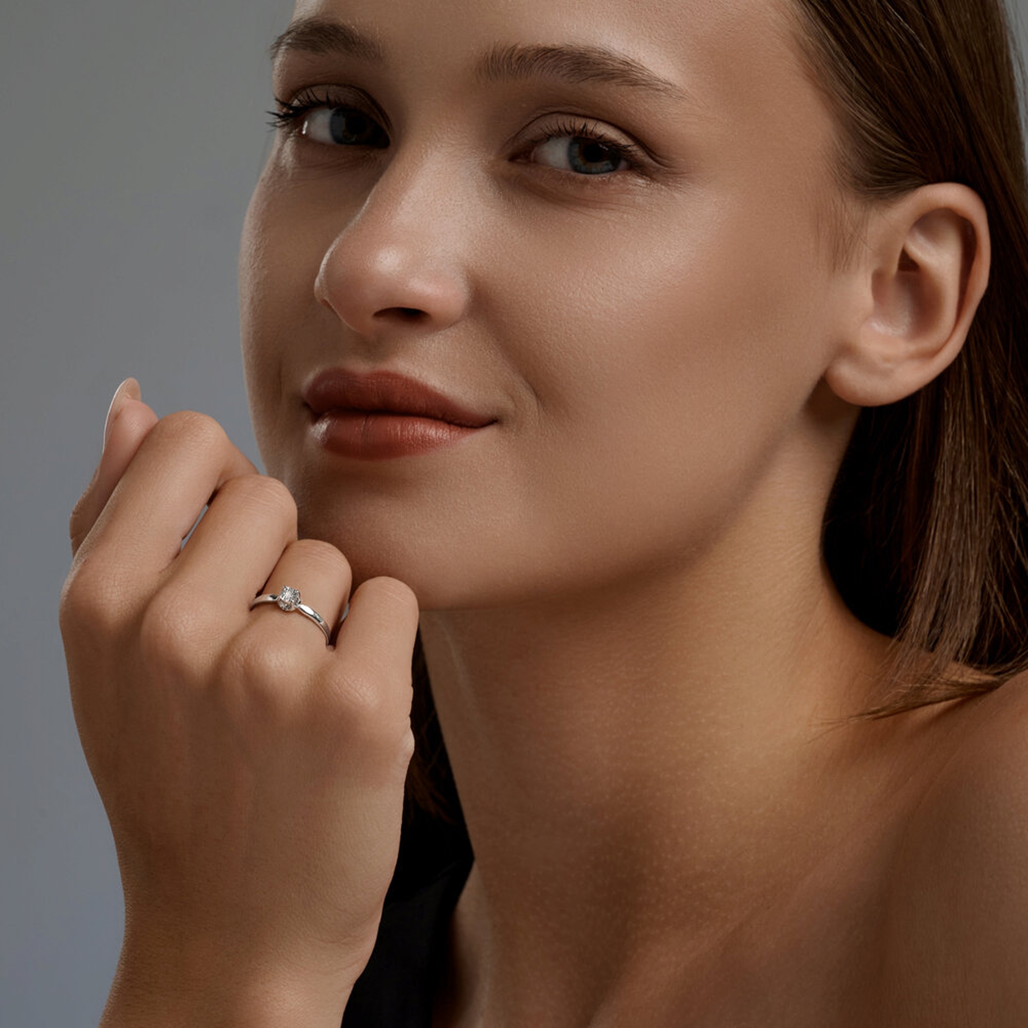 Кольцо из белого золота SOKOLOV 1012904-3 с бриллиантом