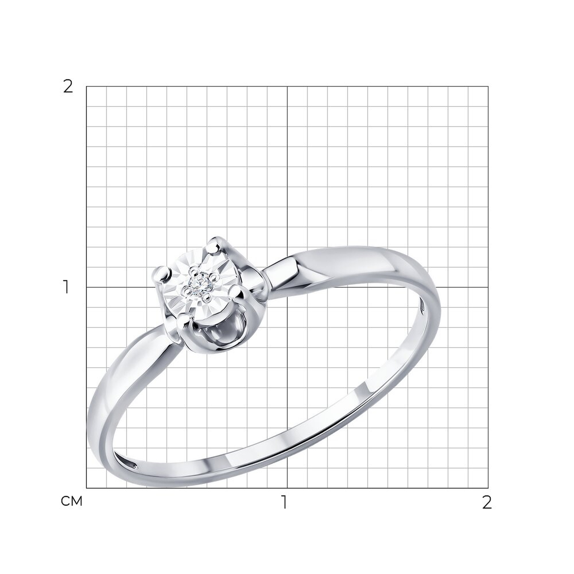 Кольцо из белого золота SOKOLOV 1012904-3 с бриллиантом