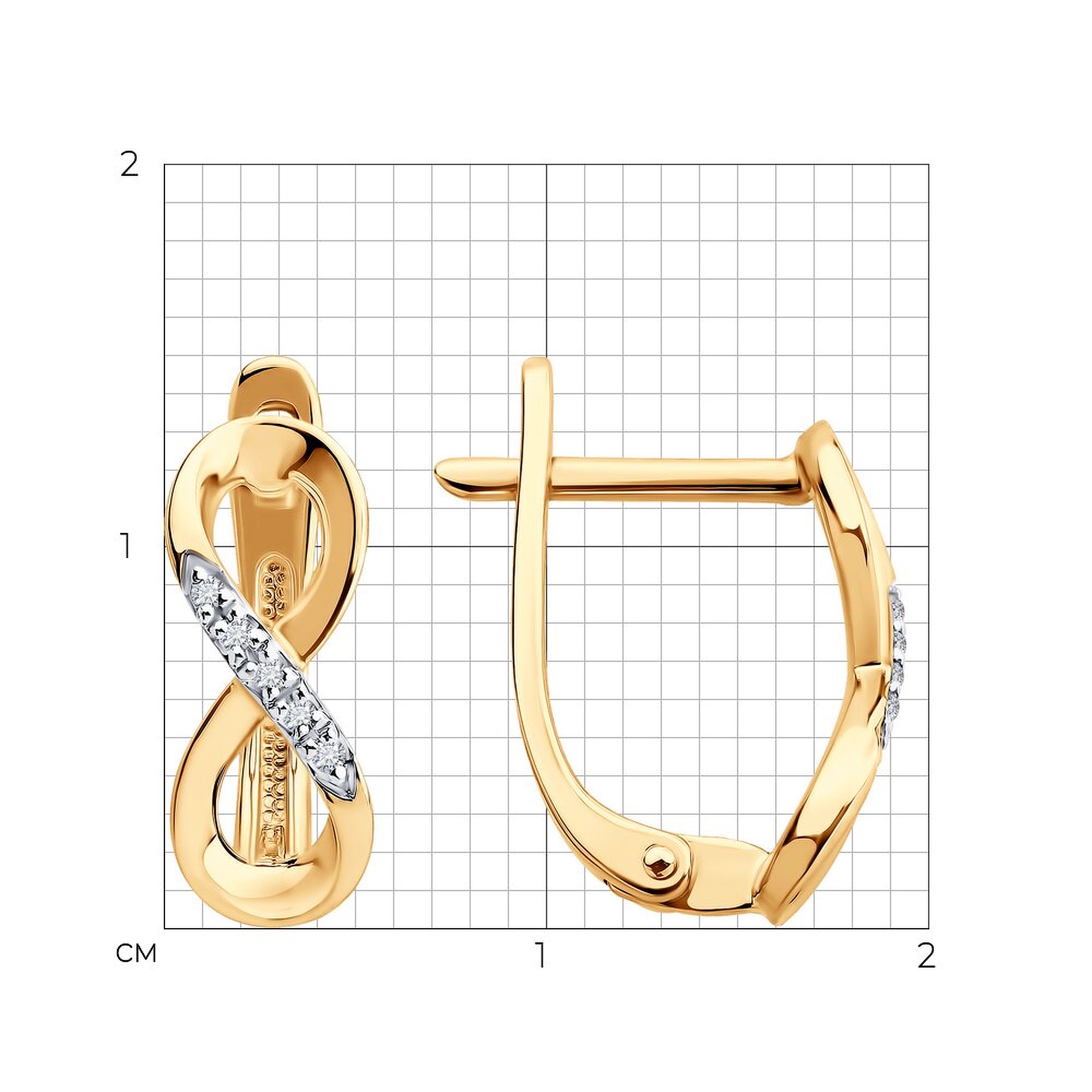 Золотые серьги SOKOLOV 1022405 с бриллиантом