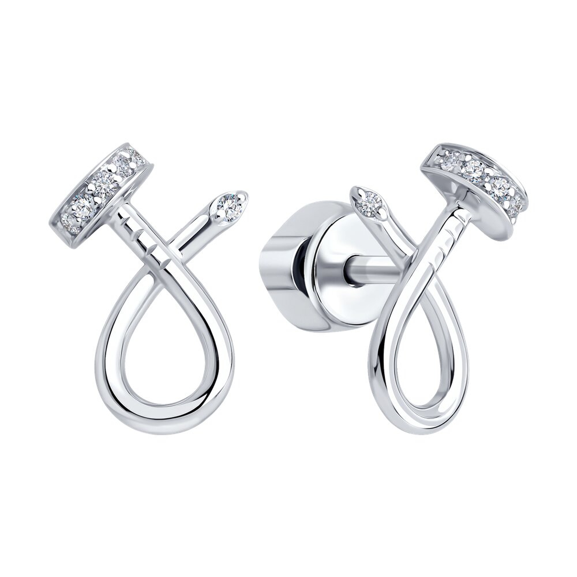 Золотые серьги SOKOLOV 1022416-3 с бриллиантом