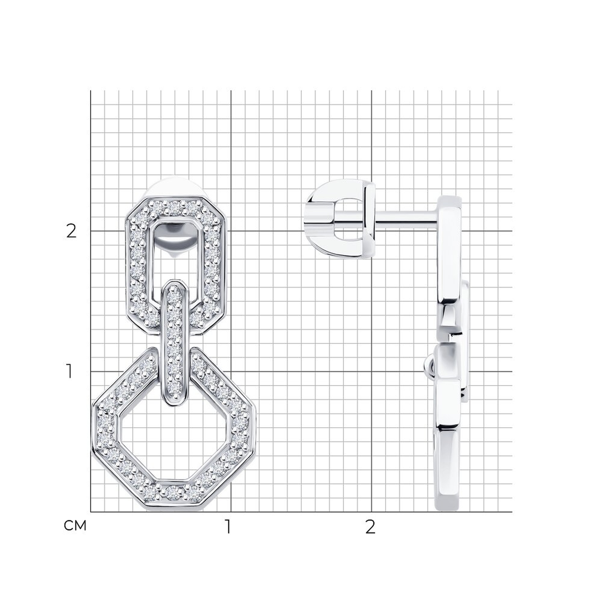 Золотые серьги SOKOLOV 1022417-3 с бриллиантом