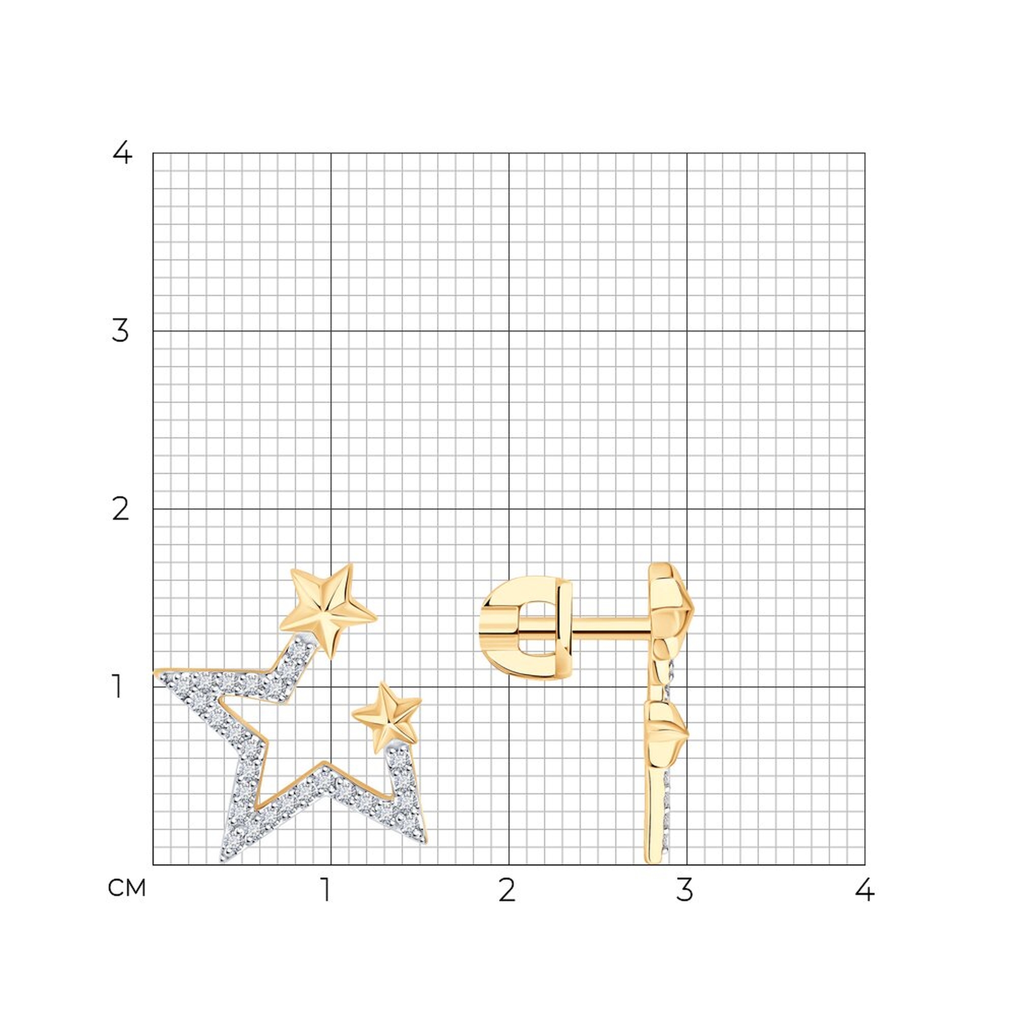 Золотые серьги SOKOLOV 1022424 с бриллиантом