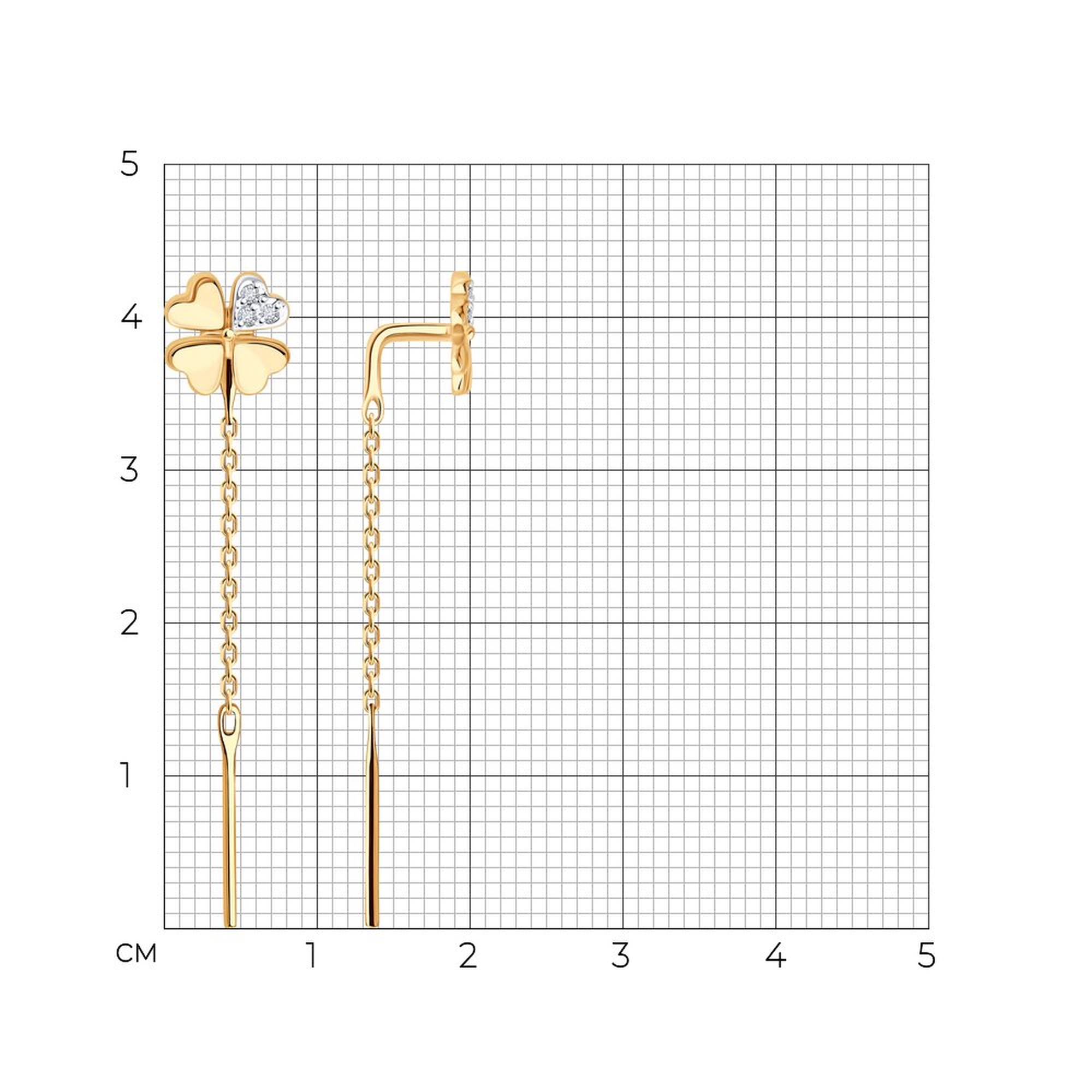 Золотые серьги SOKOLOV 1022427 с бриллиантом
