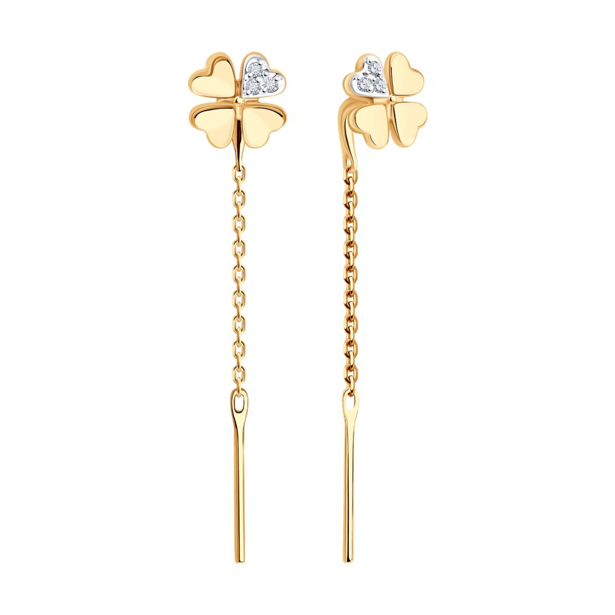 Золотые серьги SOKOLOV 1022427 с бриллиантом