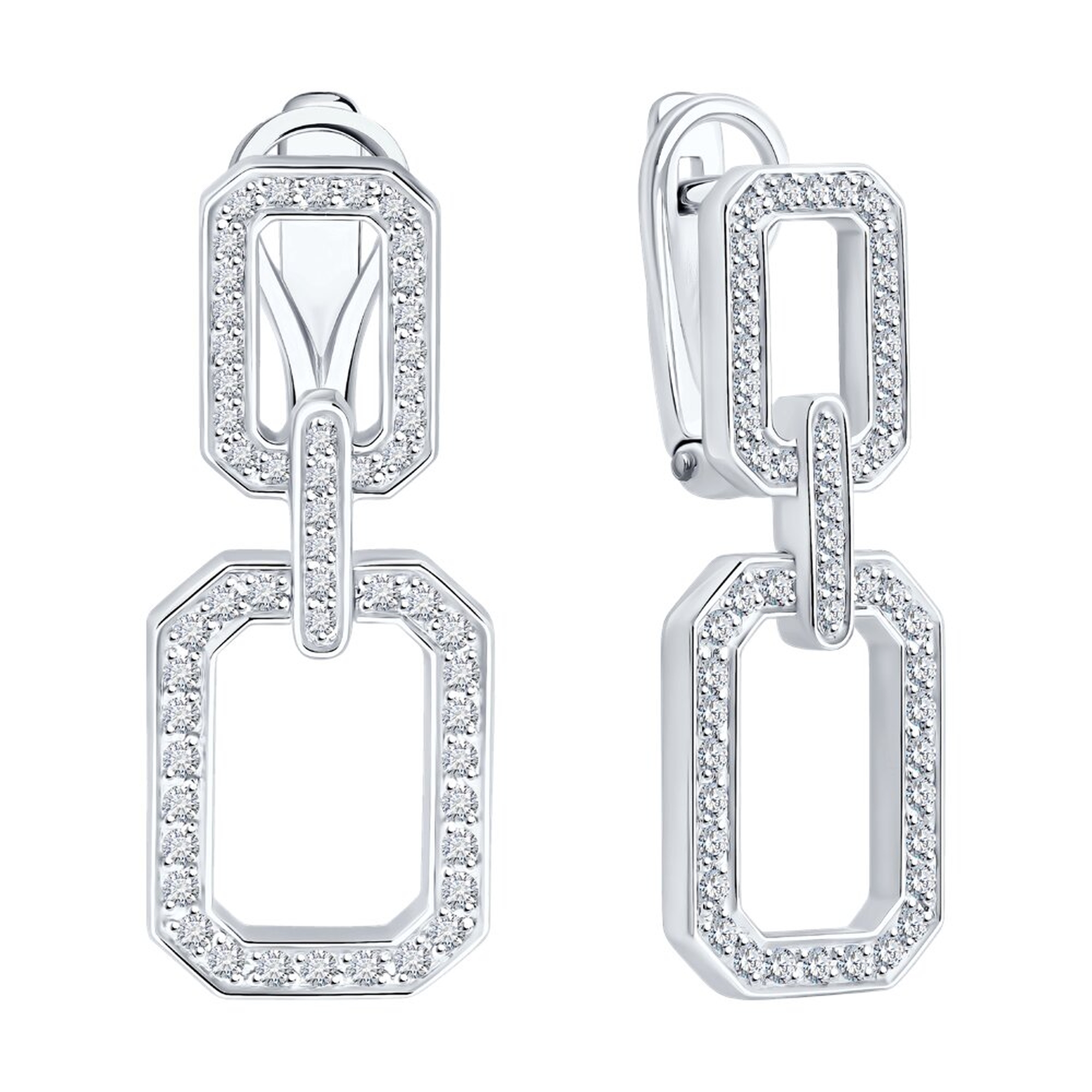 Золотые серьги SOKOLOV 1022434-3 с бриллиантом