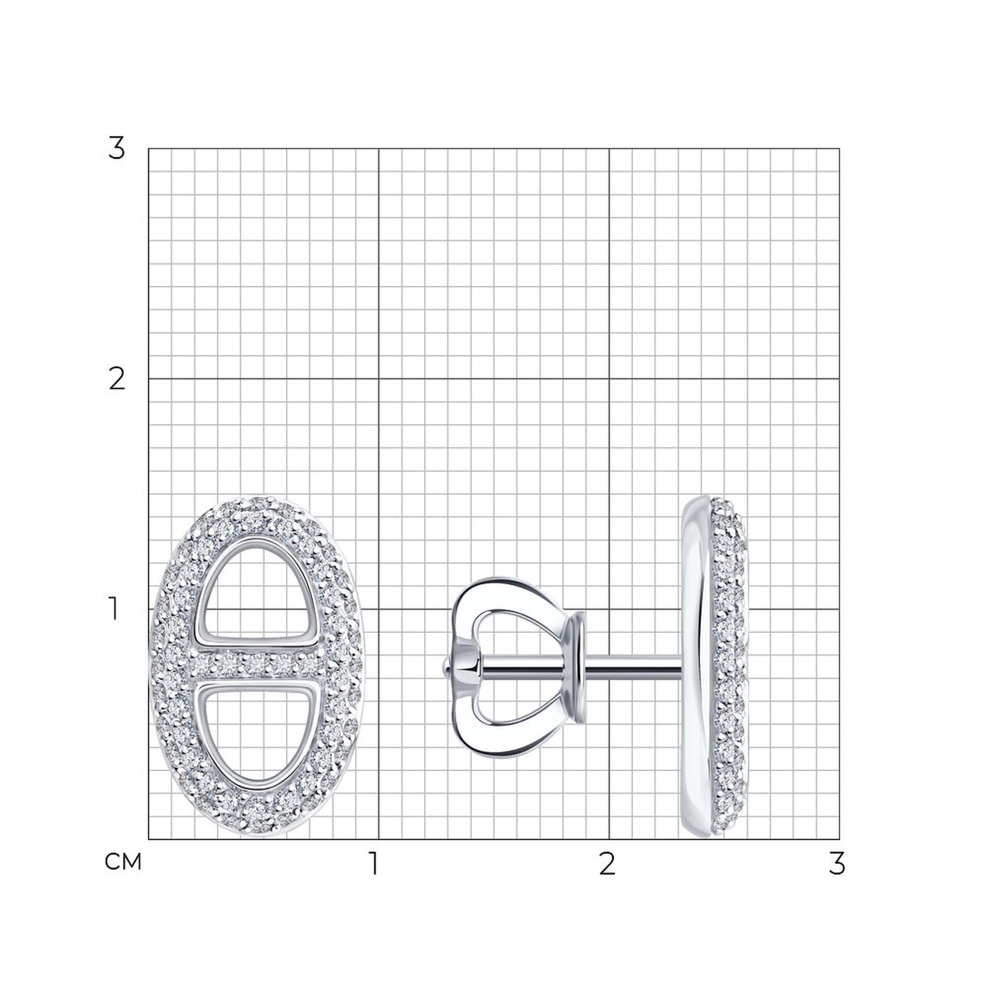 Золотые серьги SOKOLOV 1022437-3 с бриллиантом
