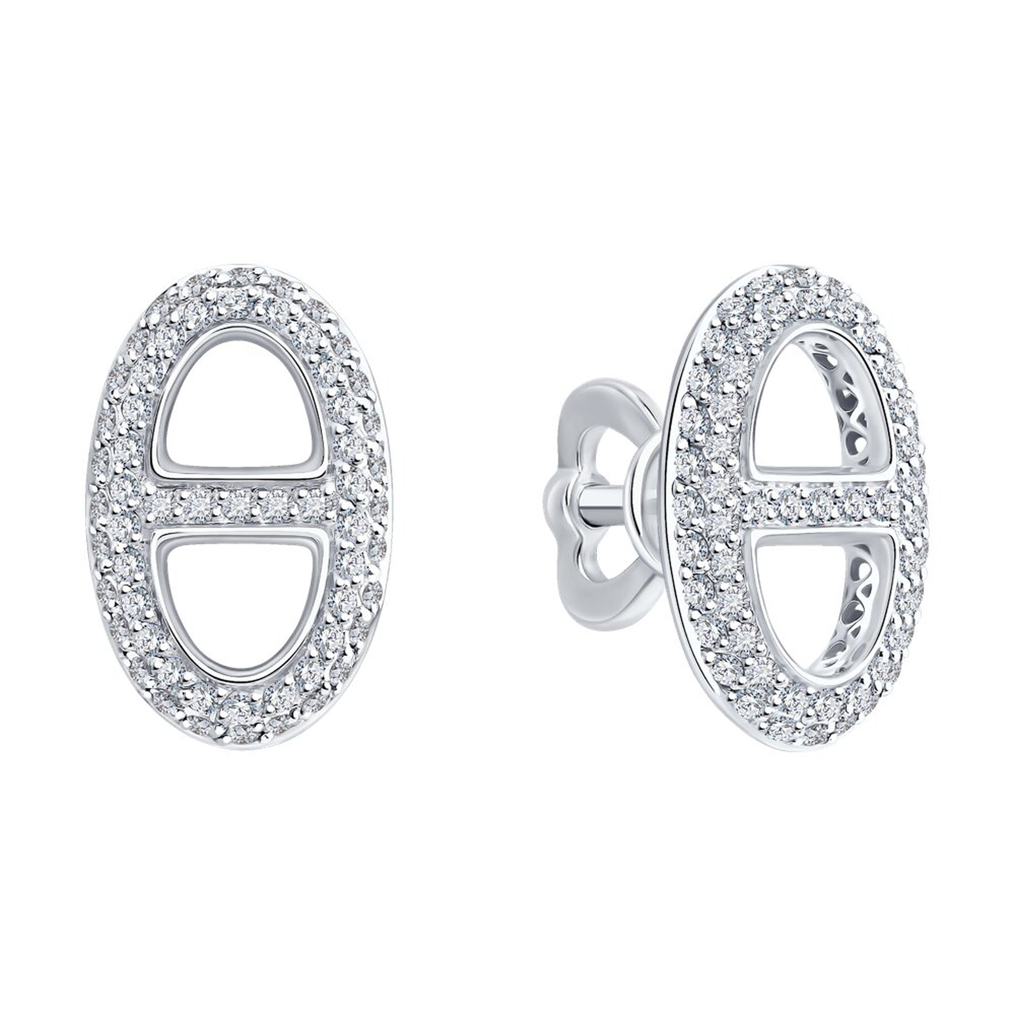 Золотые серьги SOKOLOV 1022437-3 с бриллиантом