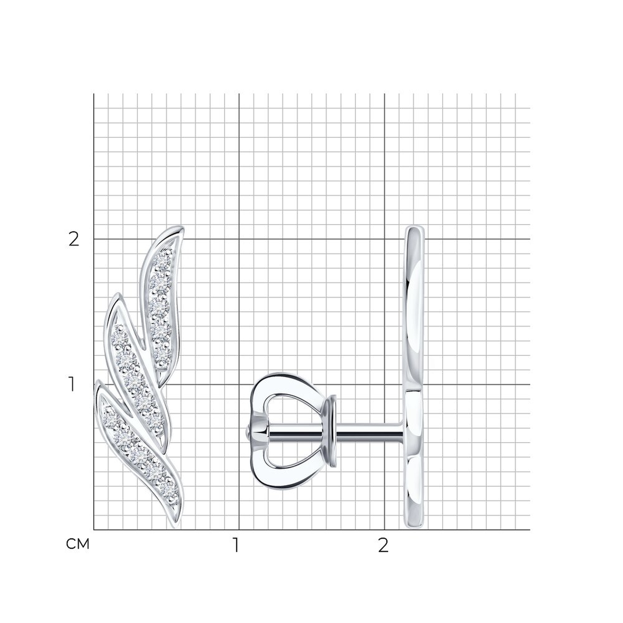 Золотые серьги SOKOLOV 1022445-3 с бриллиантом