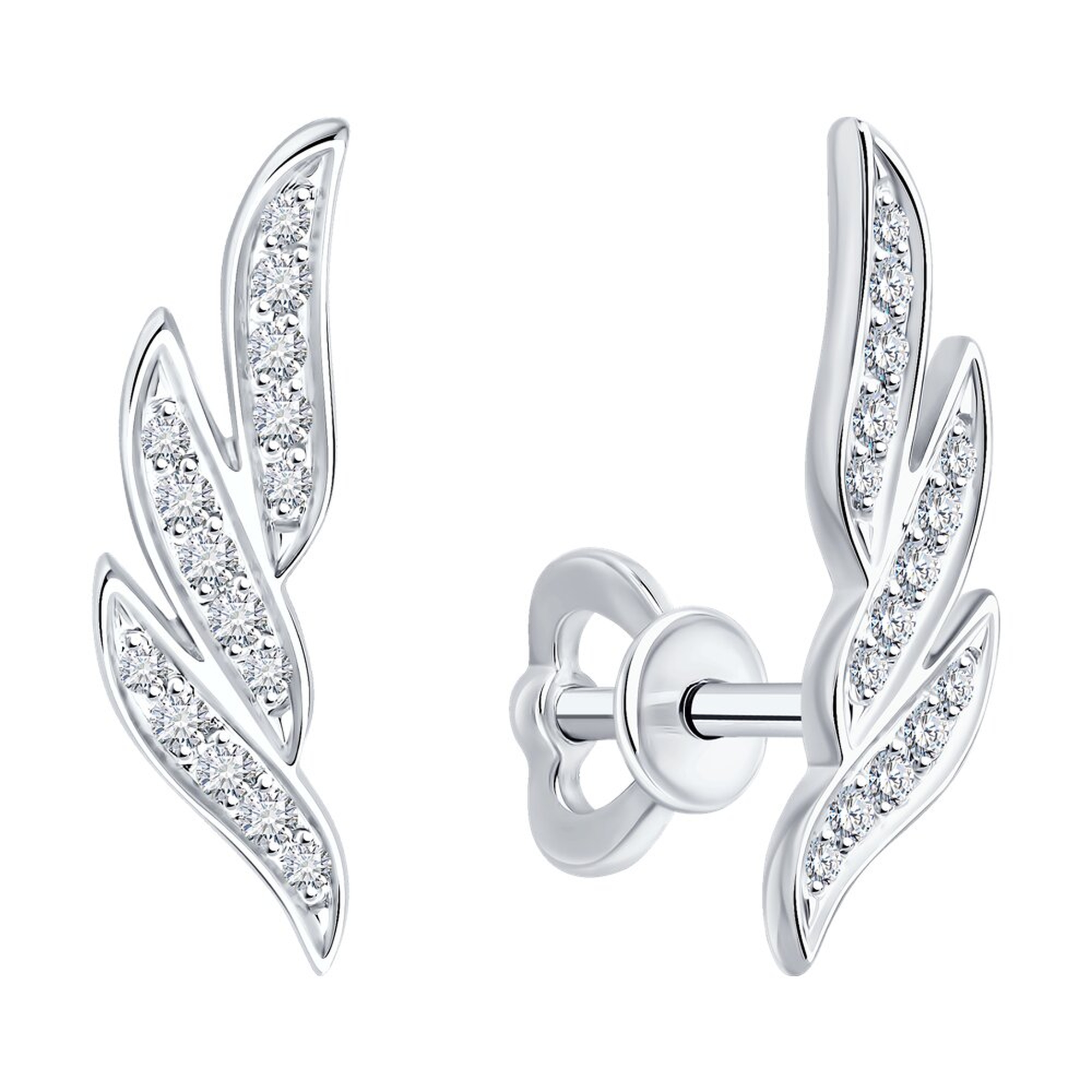 Золотые серьги SOKOLOV 1022445-3 с бриллиантом