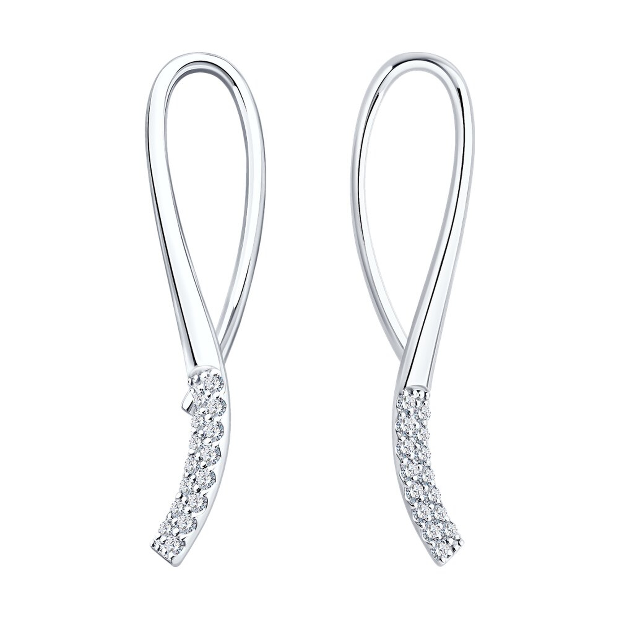 Золотые серьги SOKOLOV 1022448-3 с бриллиантом