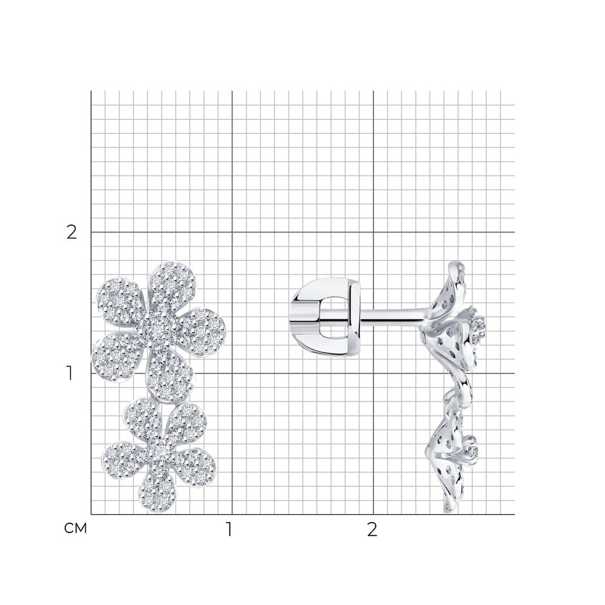 Золотые серьги SOKOLOV 1022457-3 с бриллиантом
