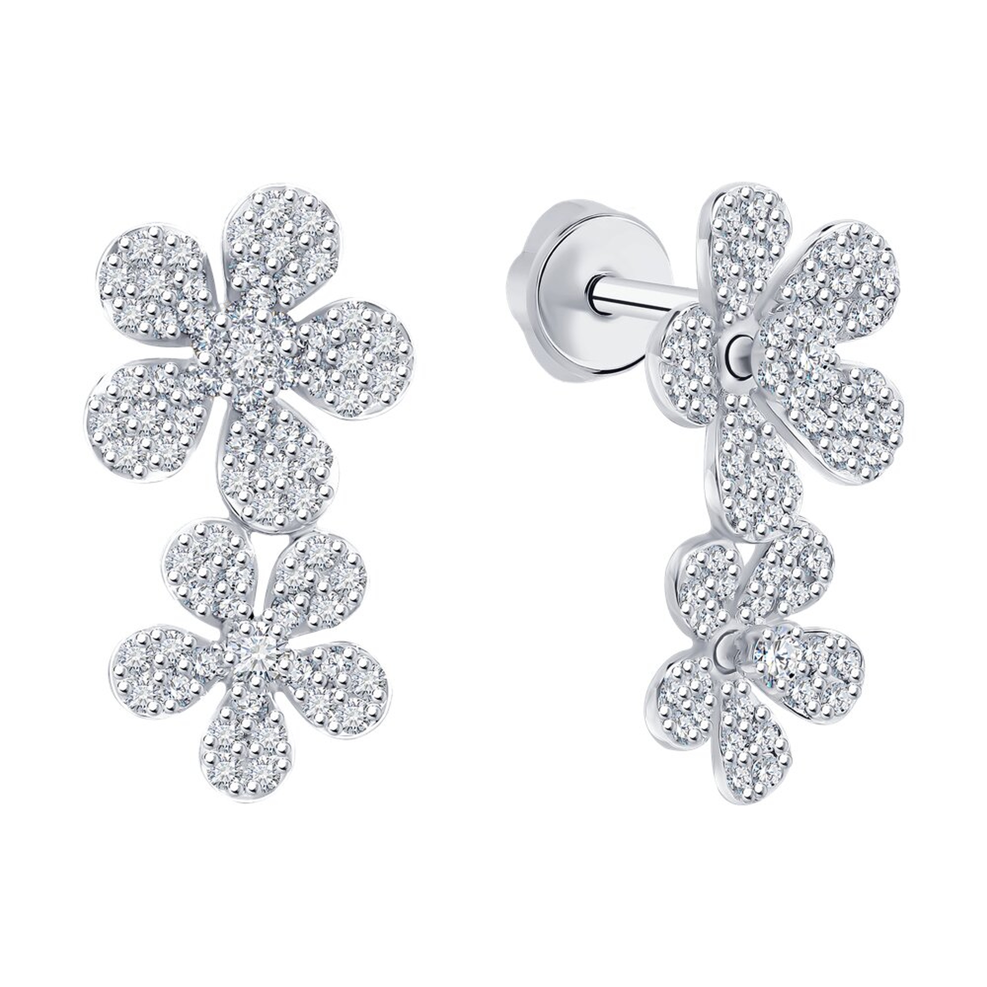 Золотые серьги SOKOLOV 1022457-3 с бриллиантом