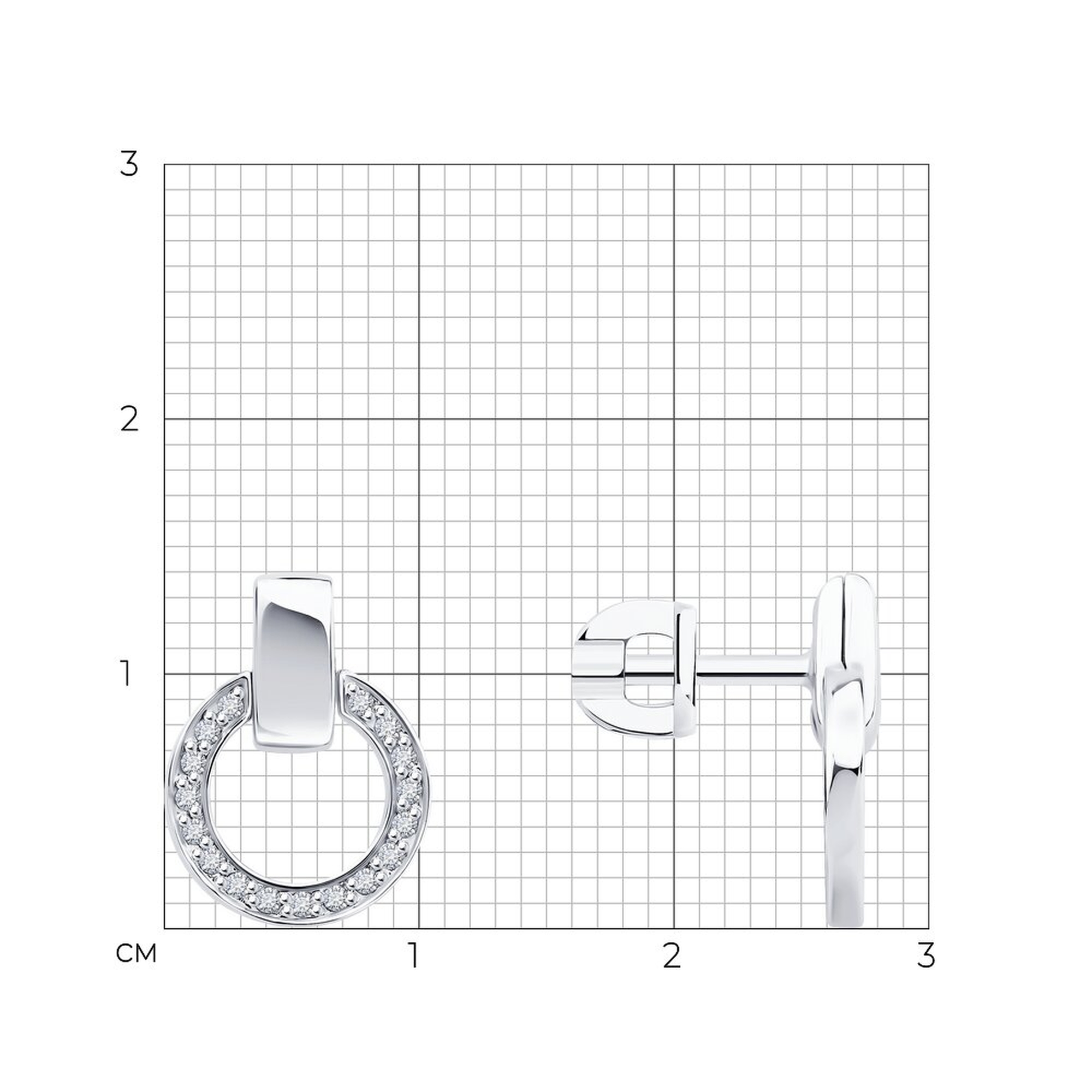 Золотые серьги SOKOLOV 1022474-3 с бриллиантом