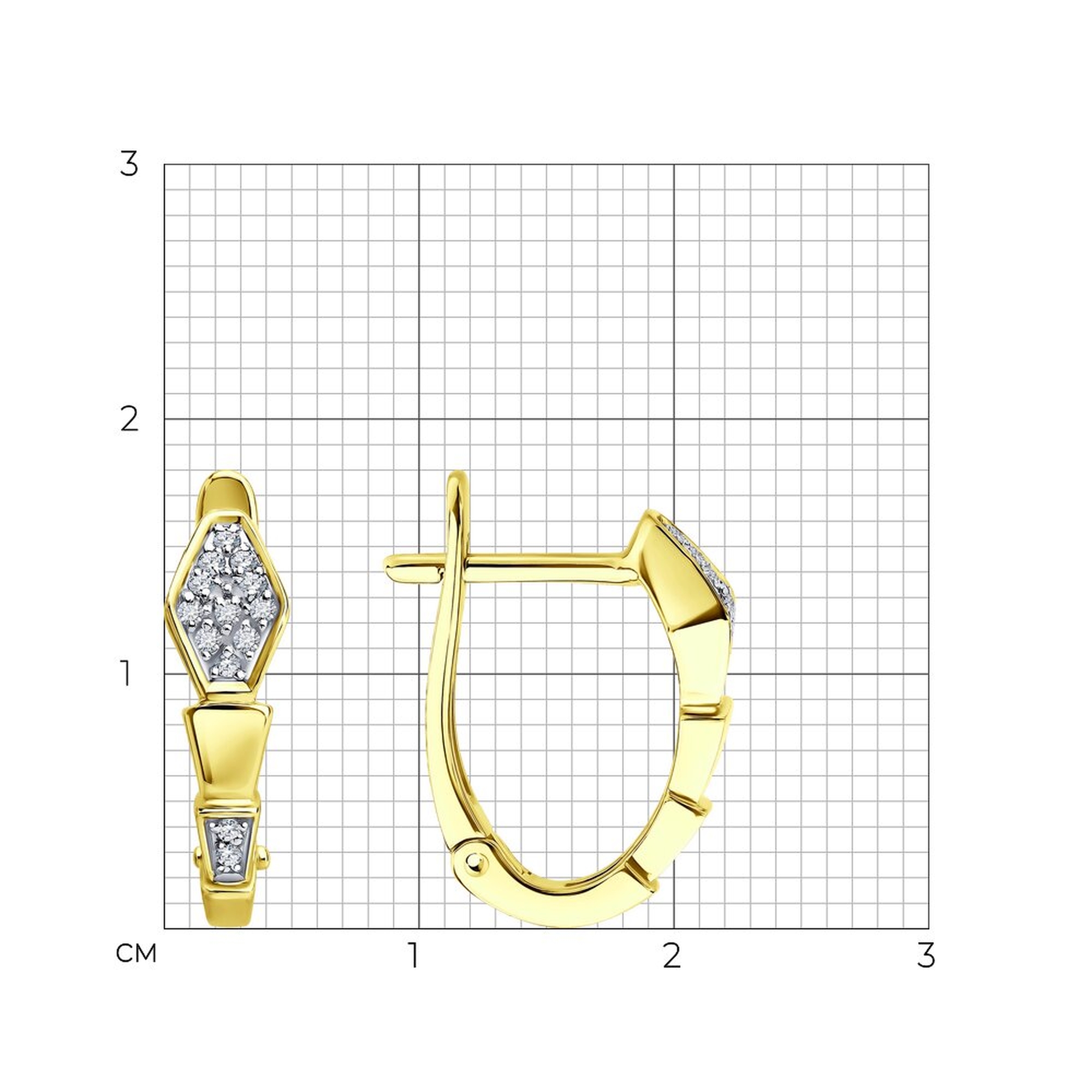 Золотые серьги SOKOLOV 1022483-2 с бриллиантом