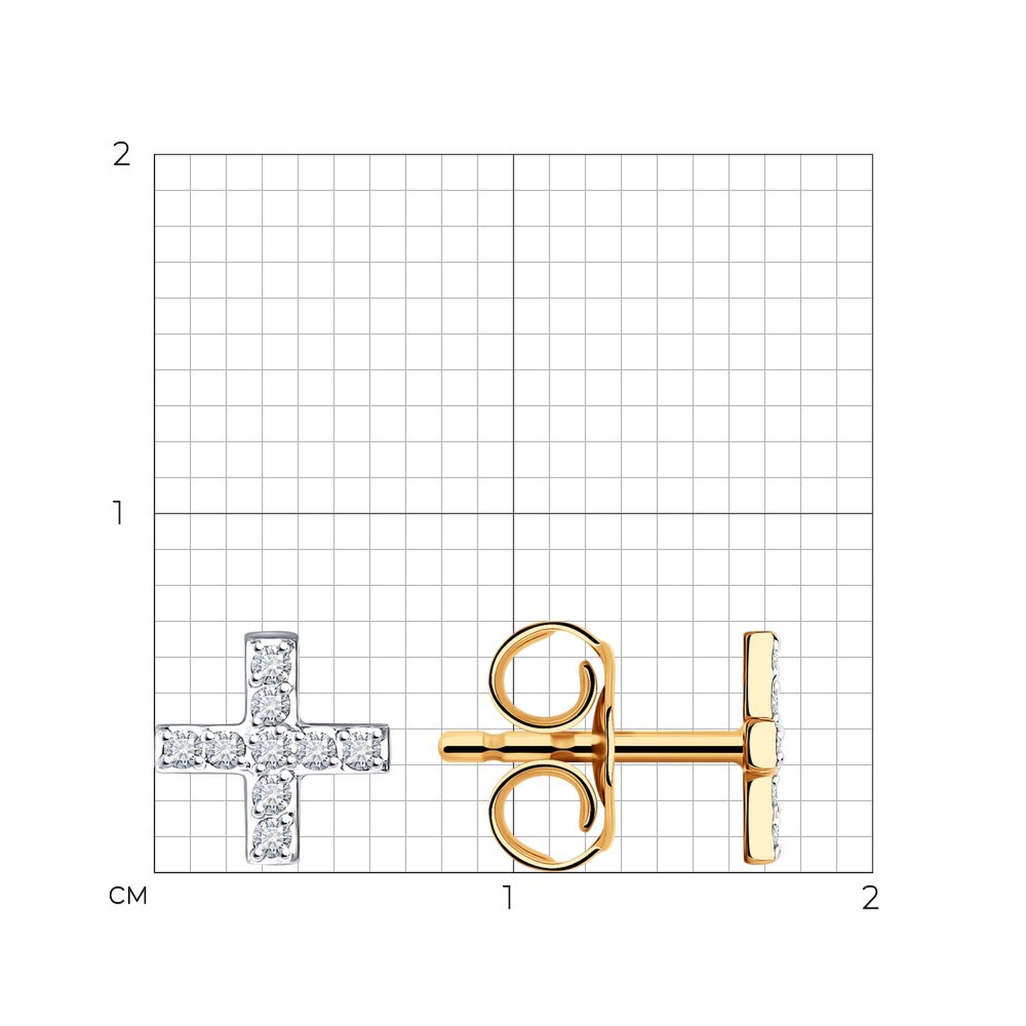 Золотые серьги SOKOLOV 1022485 с бриллиантом